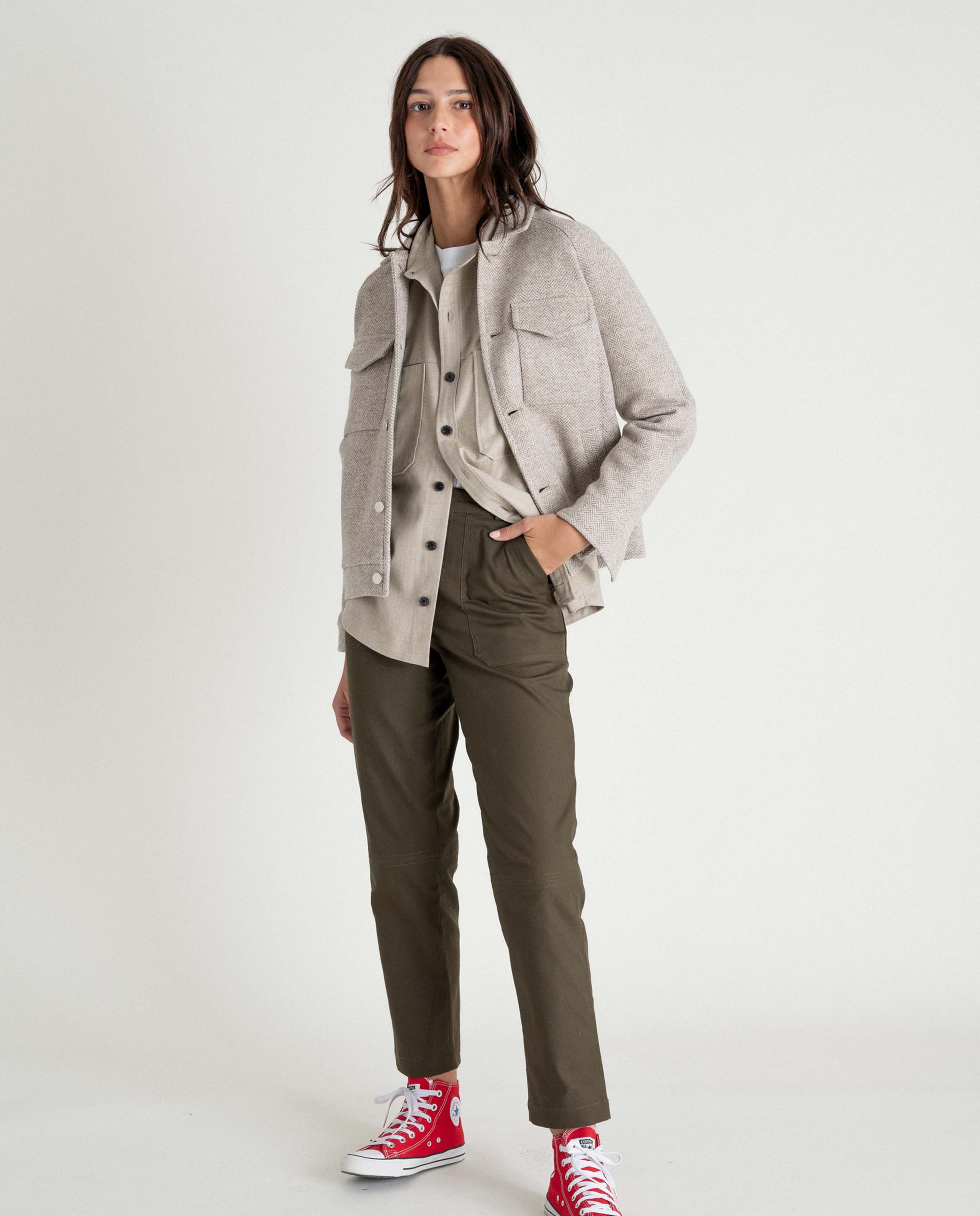 marché commun noyoco veste palma femme cream beige chevrons laine vierge