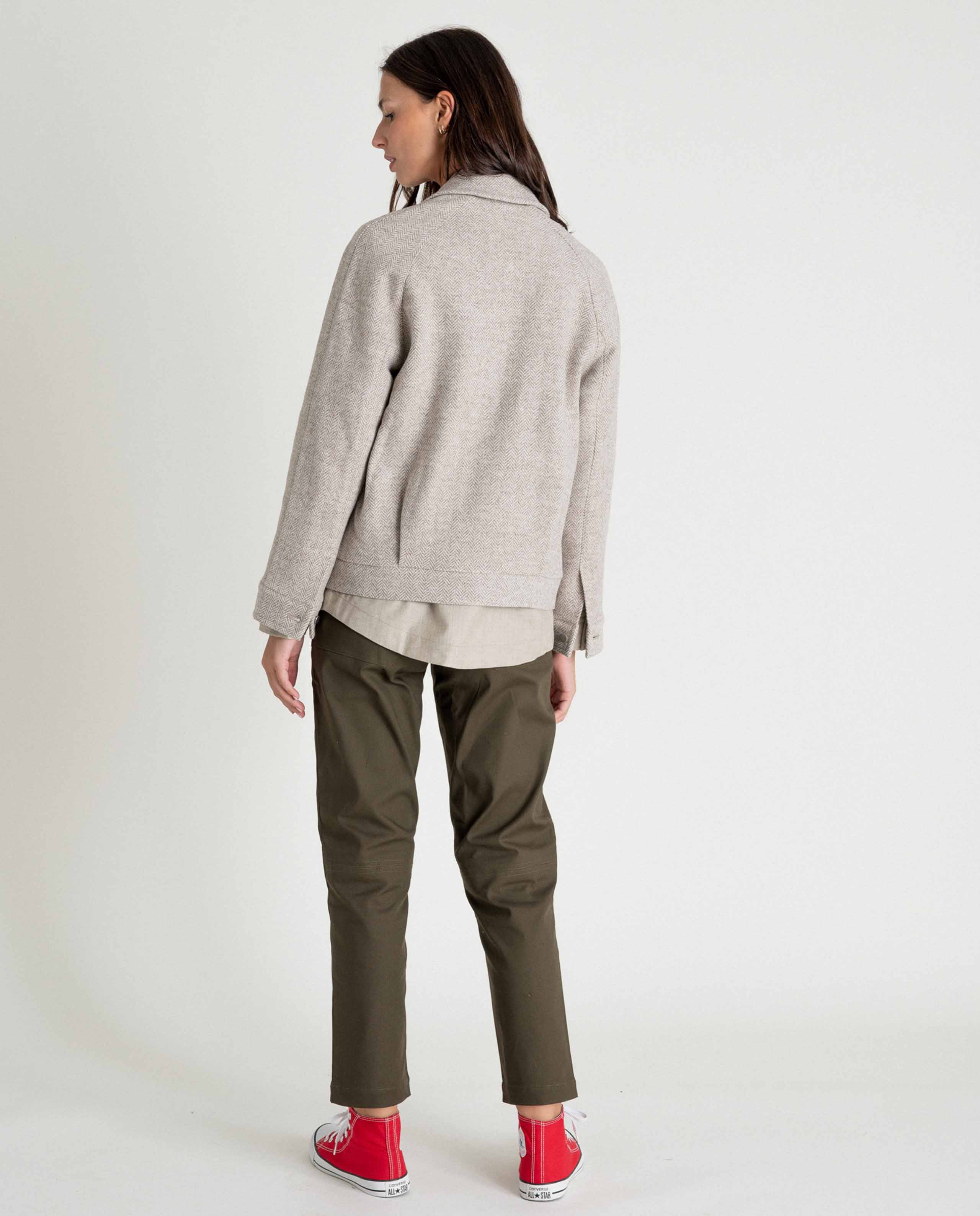 marché commun noyoco veste palma femme cream beige chevrons laine vierge