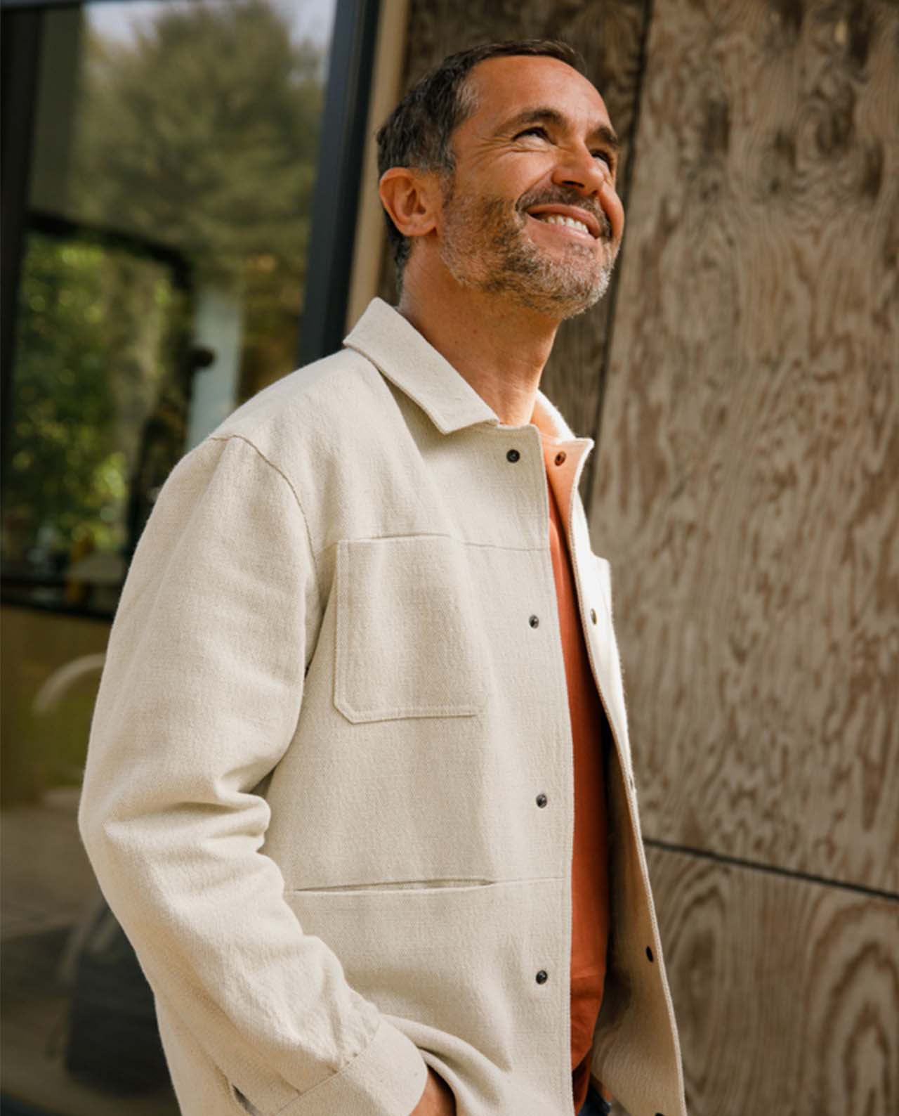marché commun noyoco veste vancouver twill lin coton écru