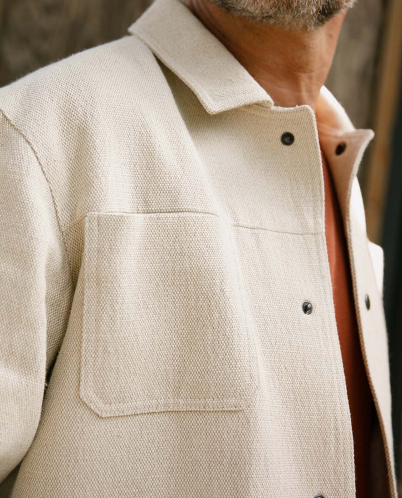 marché commun noyoco veste vancouver twill lin coton écru