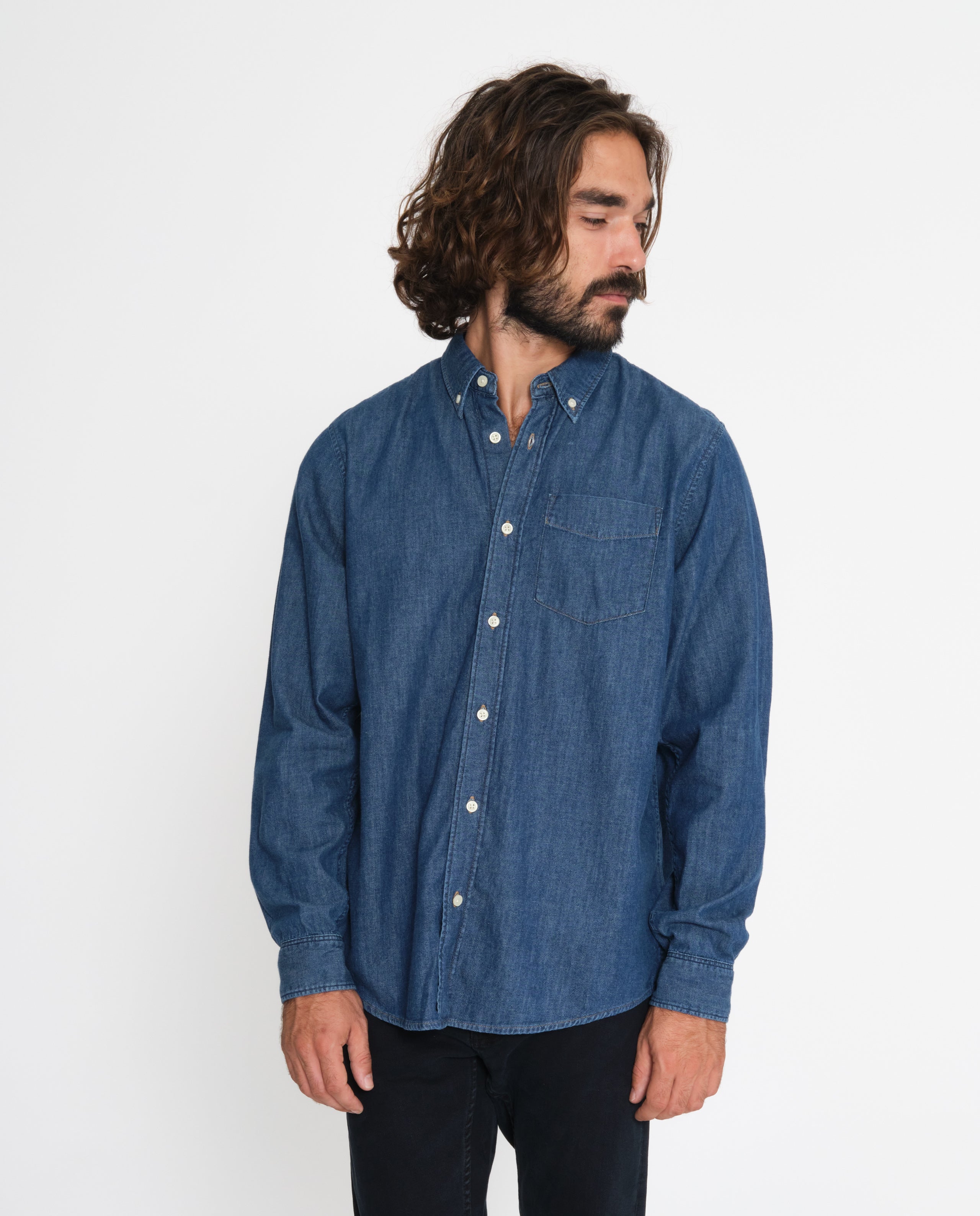 marché commun nudie jeans chemise homme denim coton biologique eco-responsable