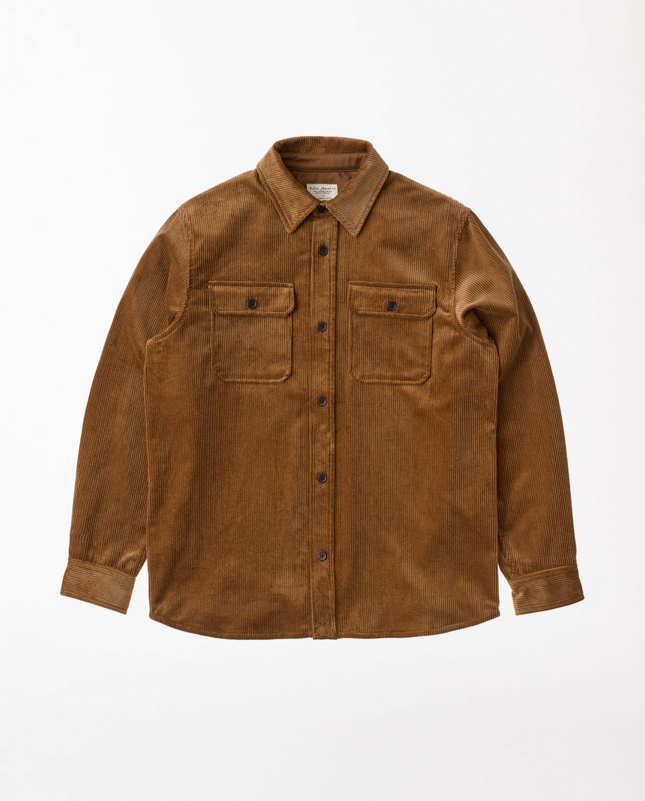 marché commun marque nudie jeans surchemise chemise velours côtelé camel coton biologique manches longues homme responsable