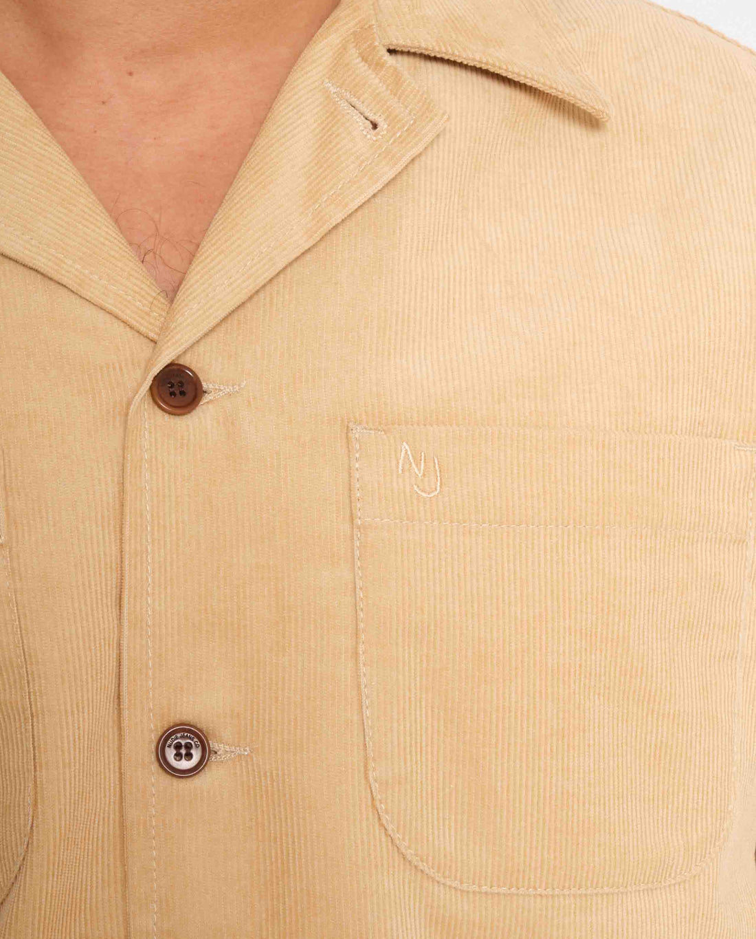 marché commun nudie jeans homme surchemise velours côtelé coton biologique beige sable vincent faded sun