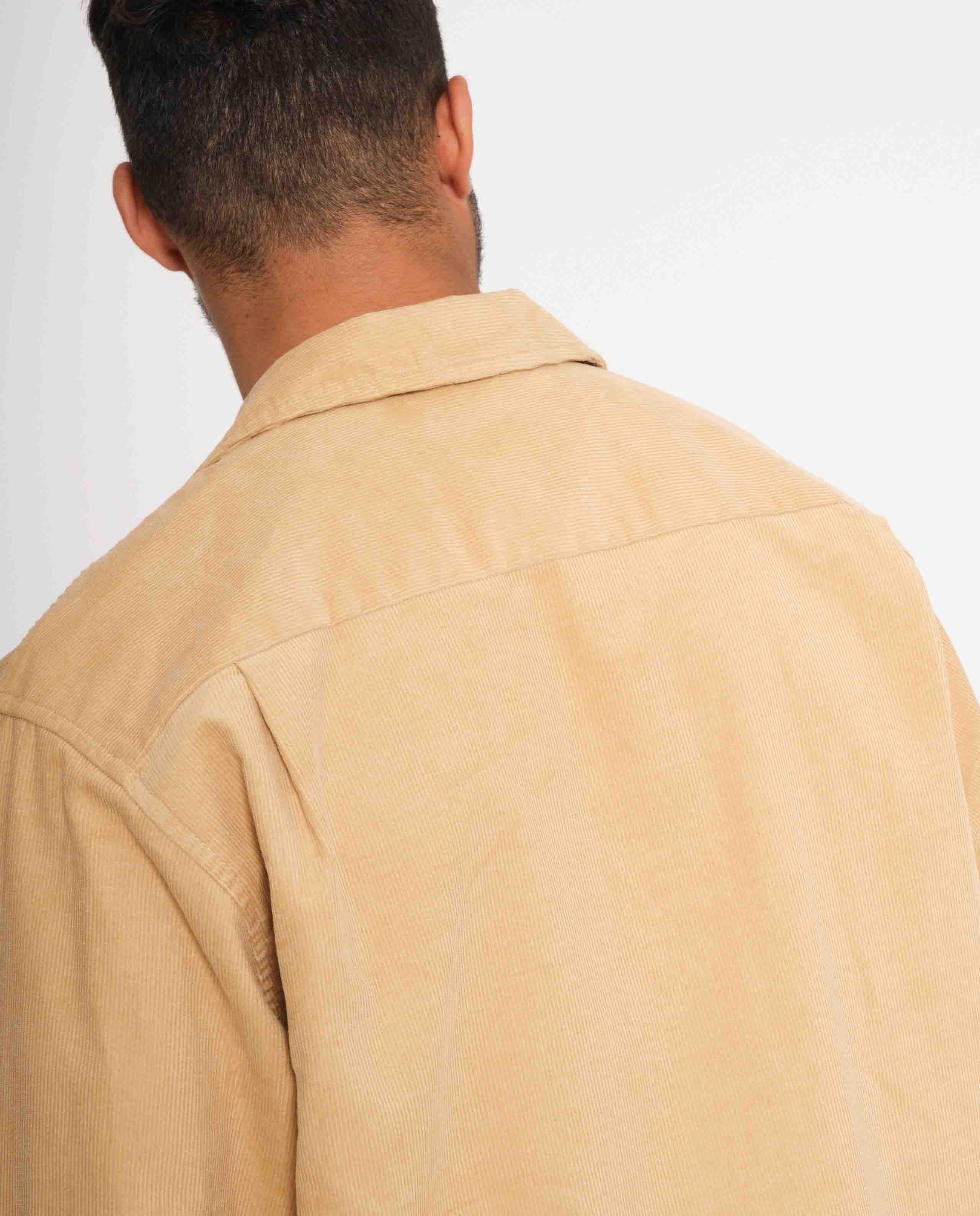marché commun nudie jeans homme surchemise velours côtelé coton biologique beige sable vincent faded sun