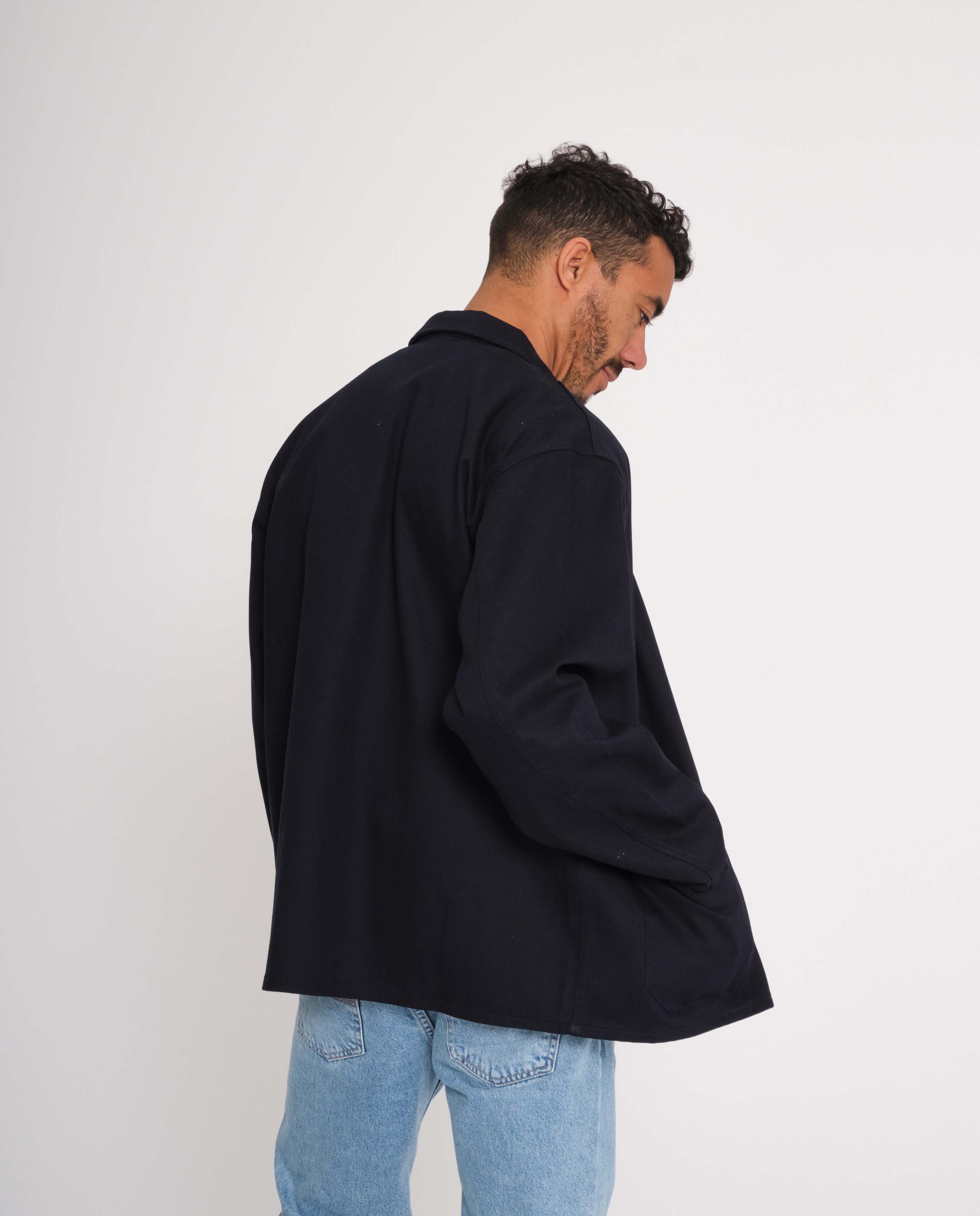 marché commun nudie jeans homme veste travail coton biologique bleu marine buddy classic chore jacket