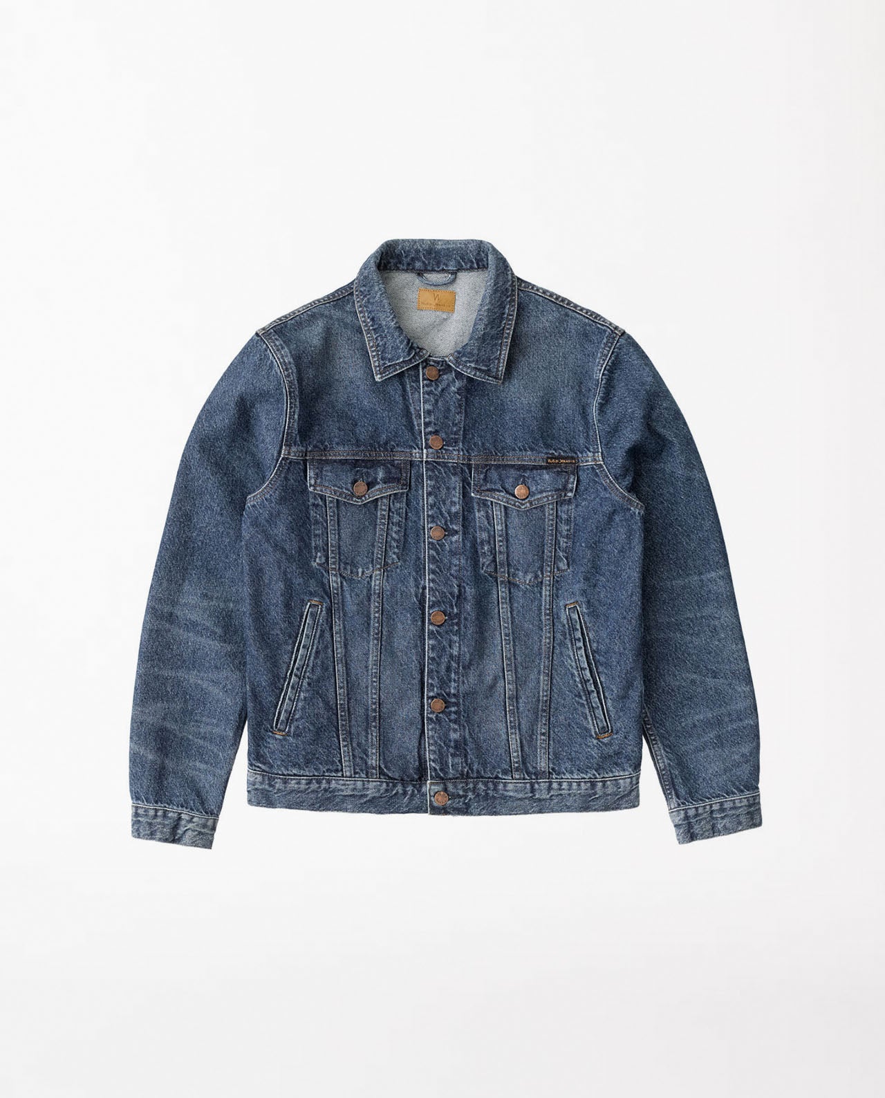 marché commun nudie jeans veste jean denim coton biologique bleue