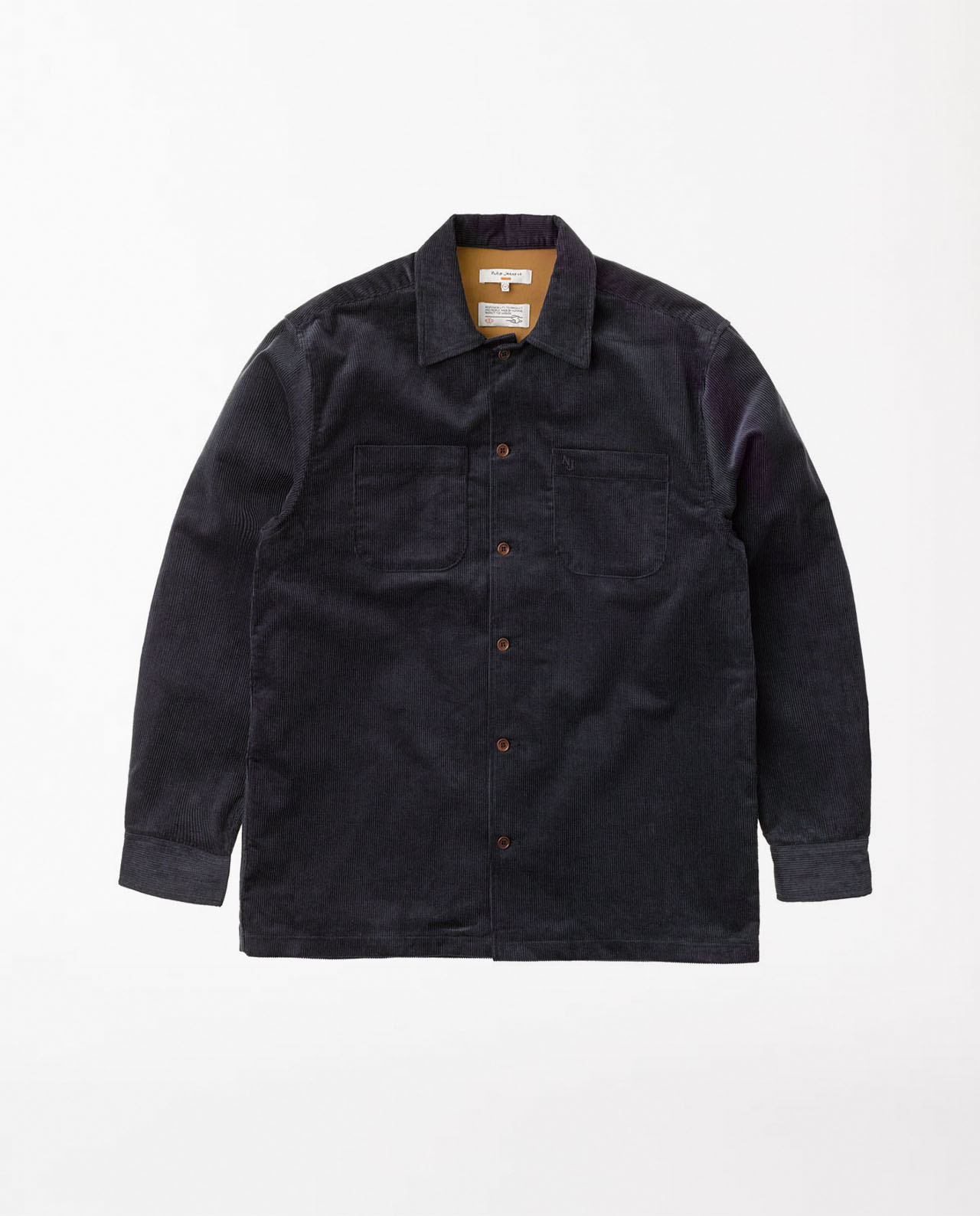 marché commun nudie jeans surchemise velours côtelé biologique bleu marine