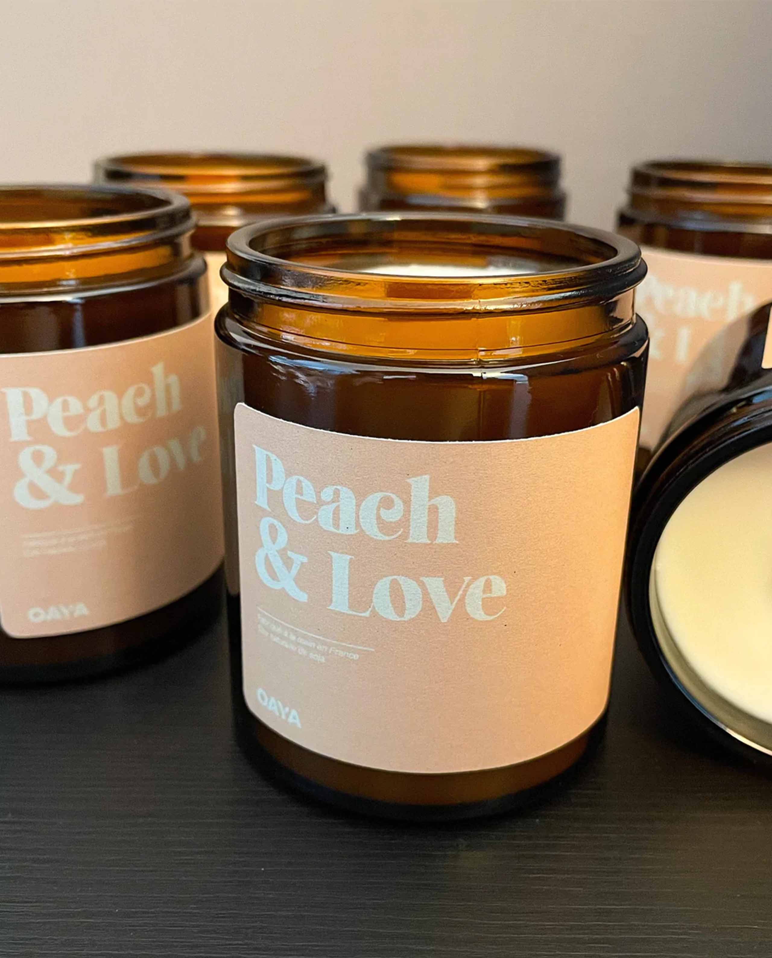 marché commun oaya bougie naturelle parfumée peach and love made in france