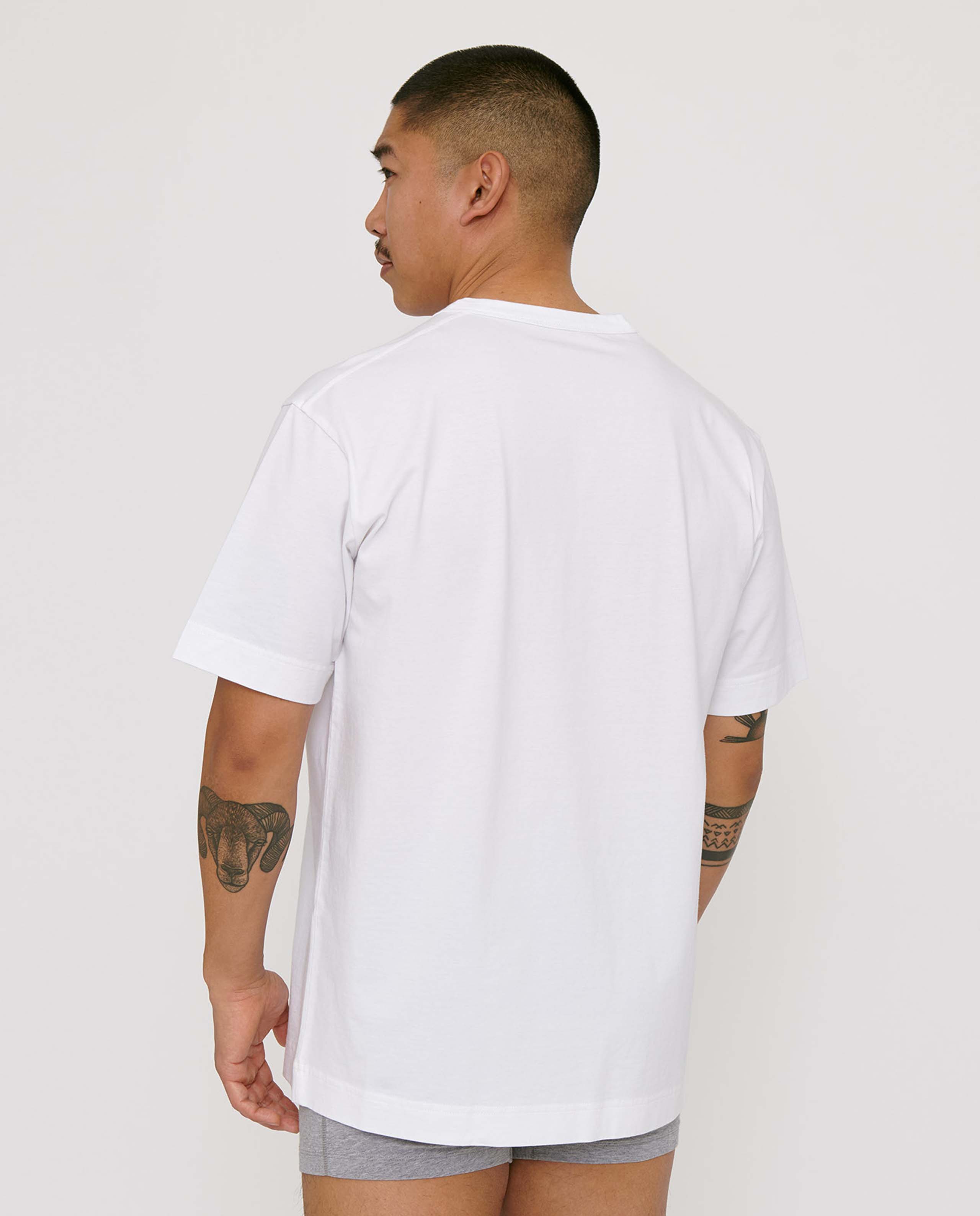 marché commun organic basics t-shirt boxy homme coton biologique blanc