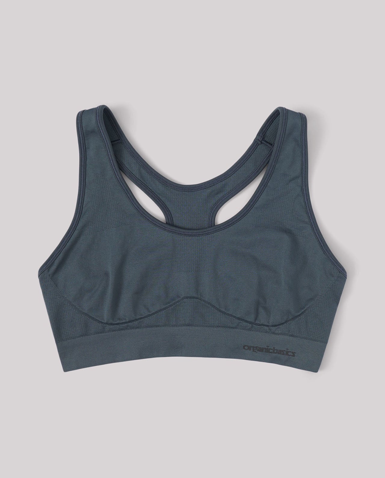 marché commun organic basics brassière femme sport yoga recyclée bleu cendré
