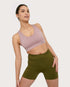 marché commun organic basics short sport yoga femme recyclé vert olive