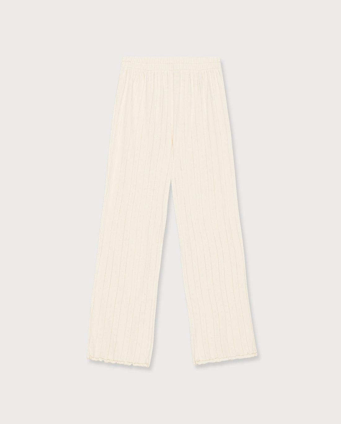 marché commun organic basics pantalon pointelle coton biologique homewear loungewear femme écru