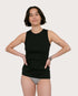 marché commun organic basics femme débardeur tank top coton biologique côtelé noir