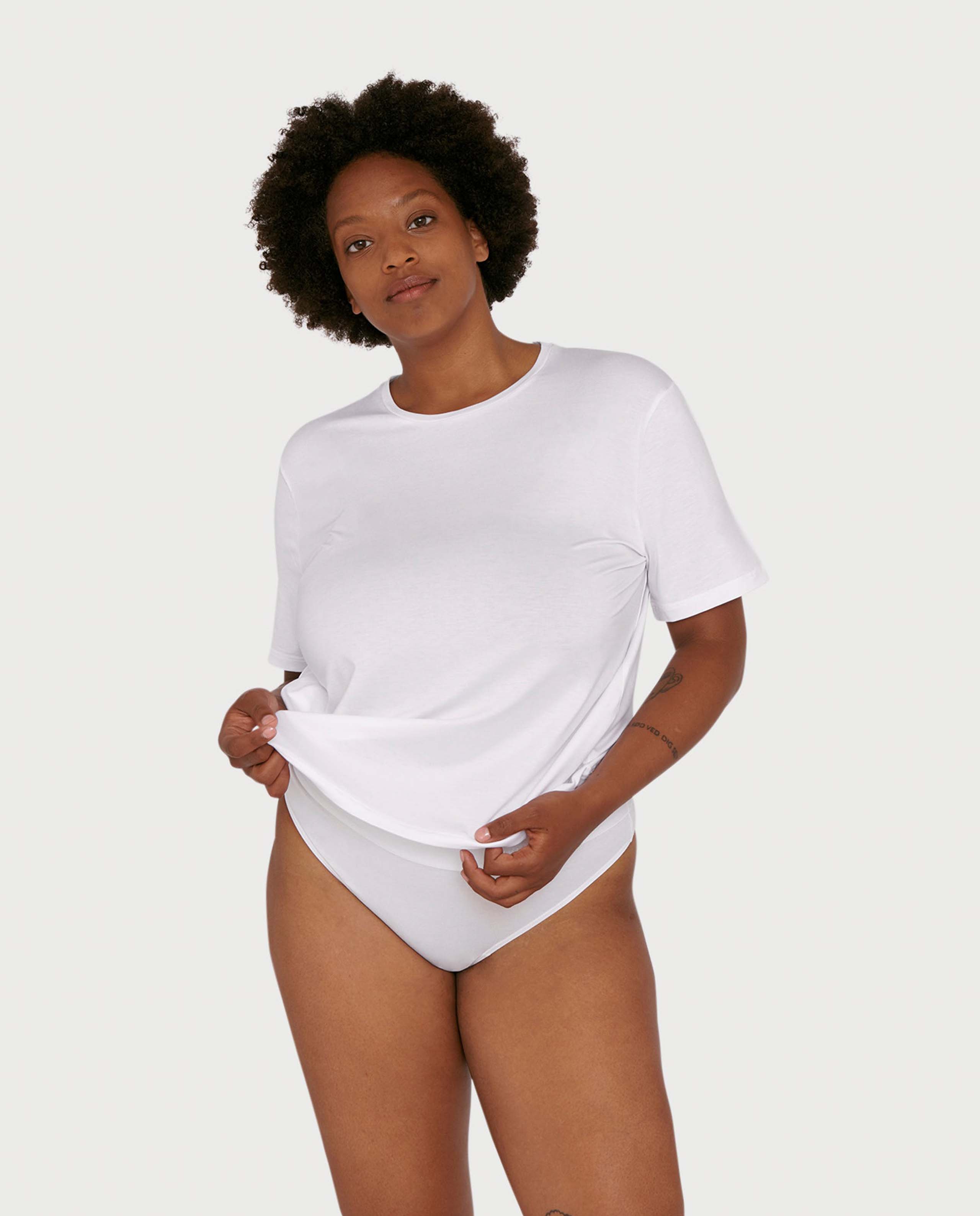 marché commun organic basics femme t-shirt tencel naturel manches courtes blanc