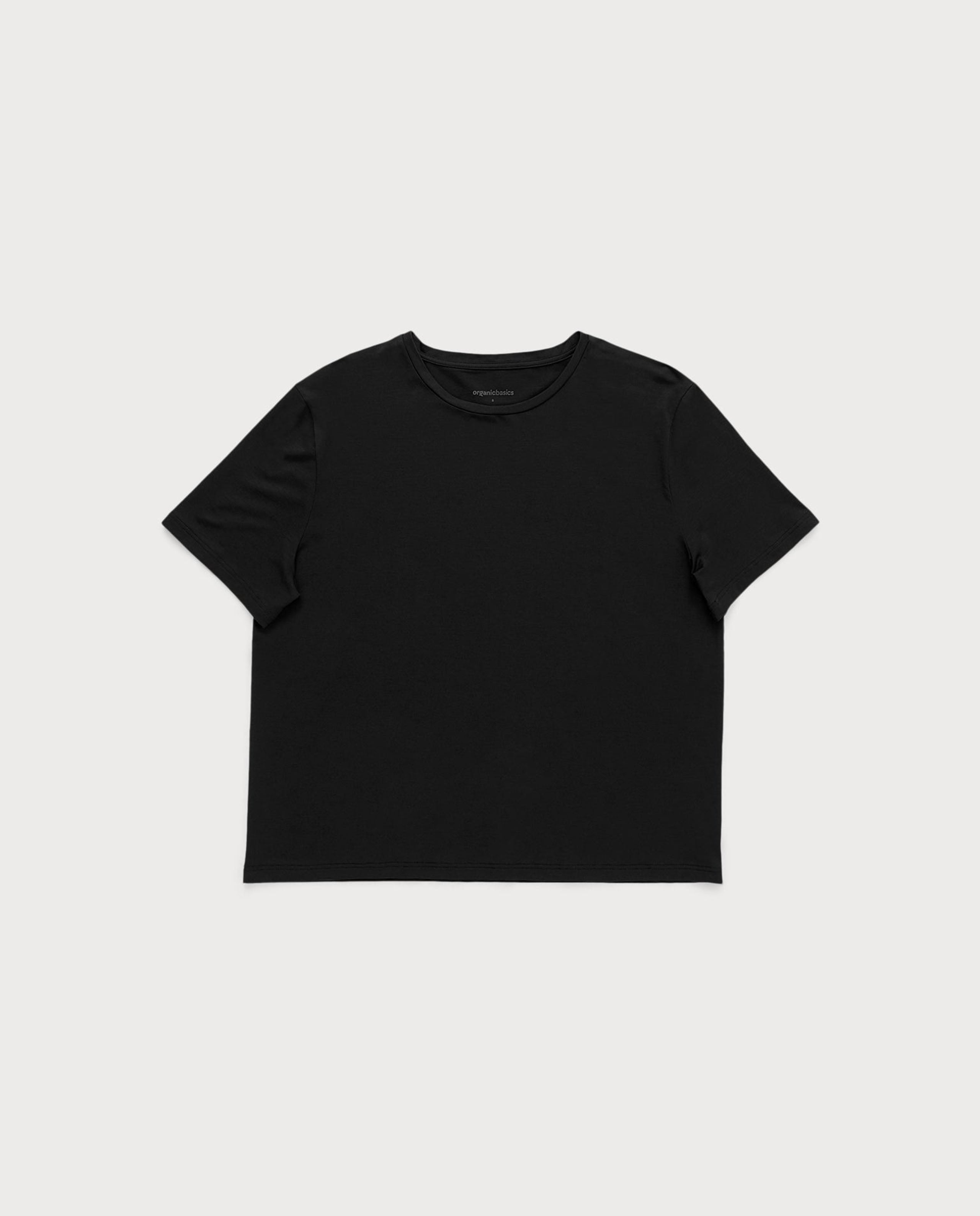 marché commun organic basics femme t-shirt tencel naturel manches courtes noir