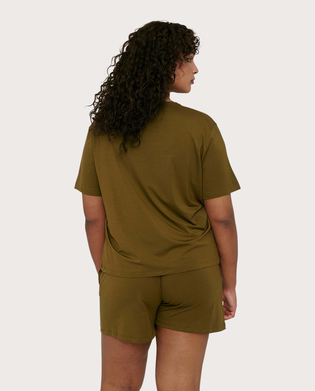 marché commun organic basics femme t-shirt tencel naturel manches courtes vert olive kaki