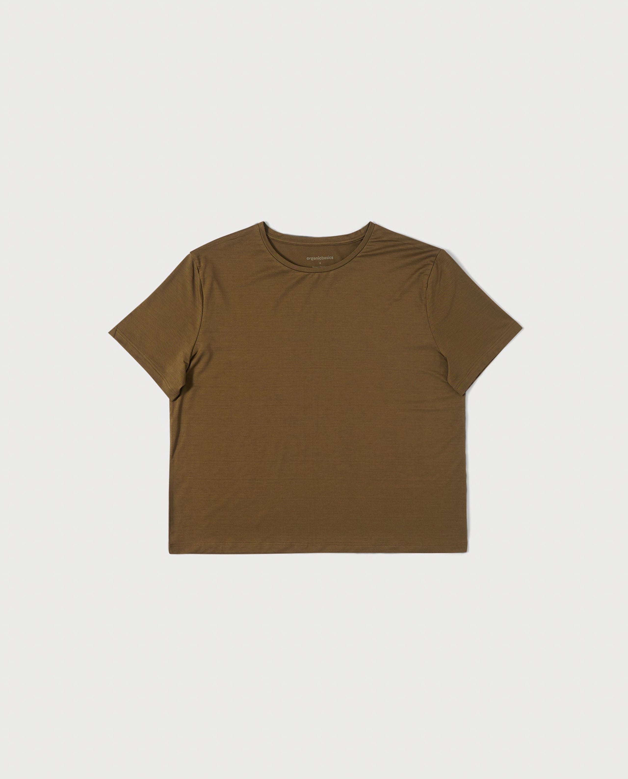 marché commun organic basics femme t-shirt tencel naturel manches courtes vert olive kaki