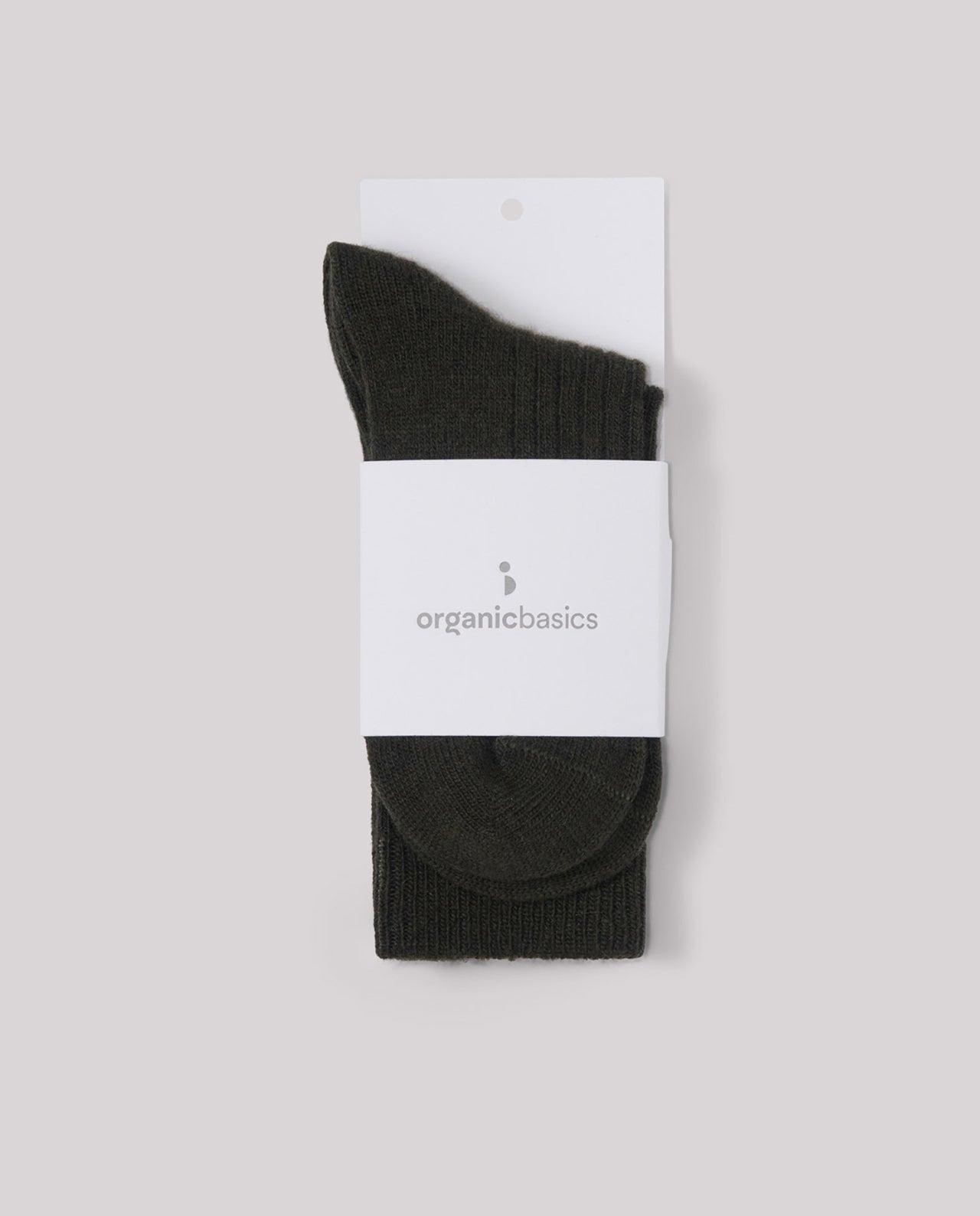 marché commun organic basics chaussettes laine recyclée cotelée vert olive