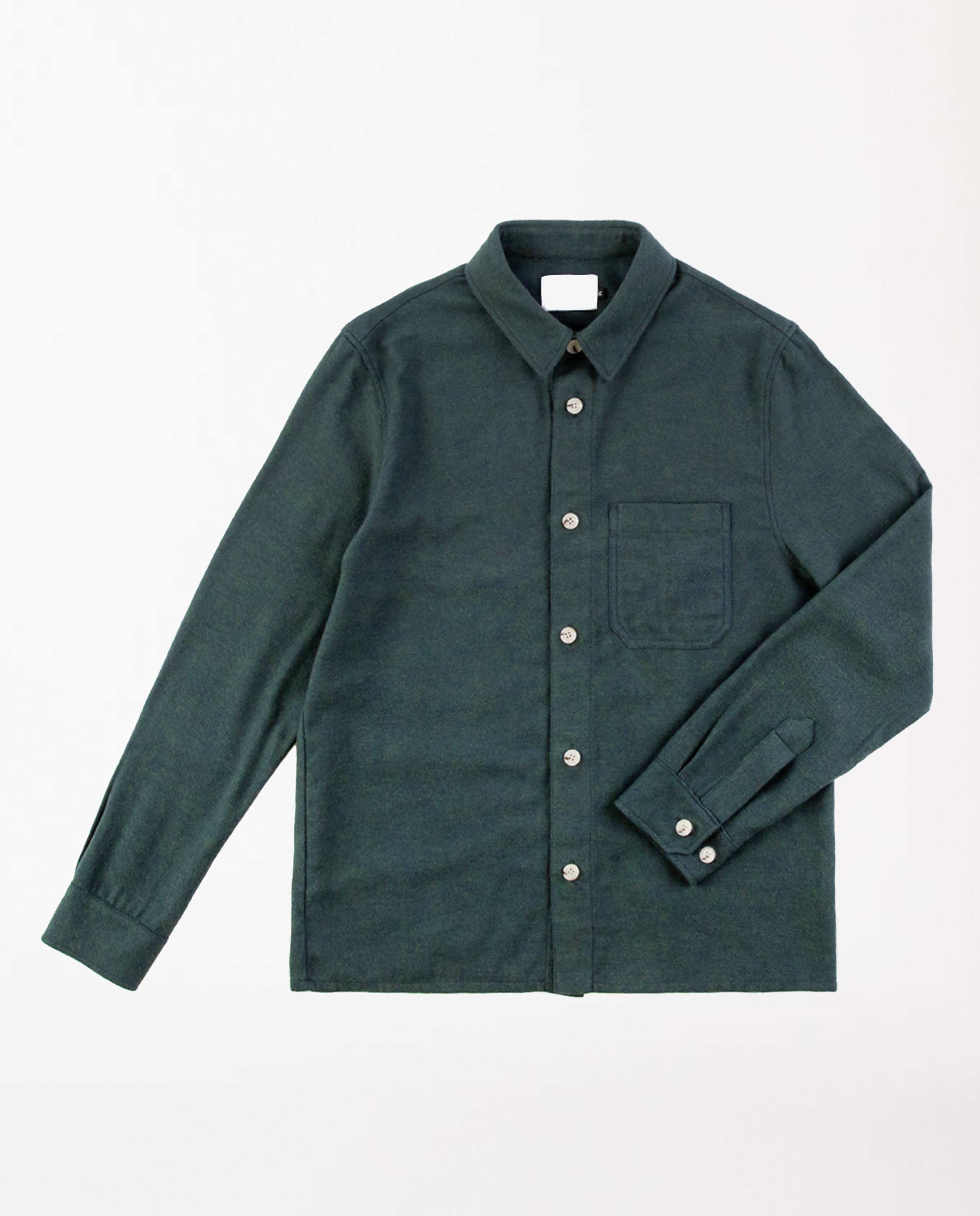 marché commun rotholz chemise flanelle vert bouteille coton biologique vert bouteille