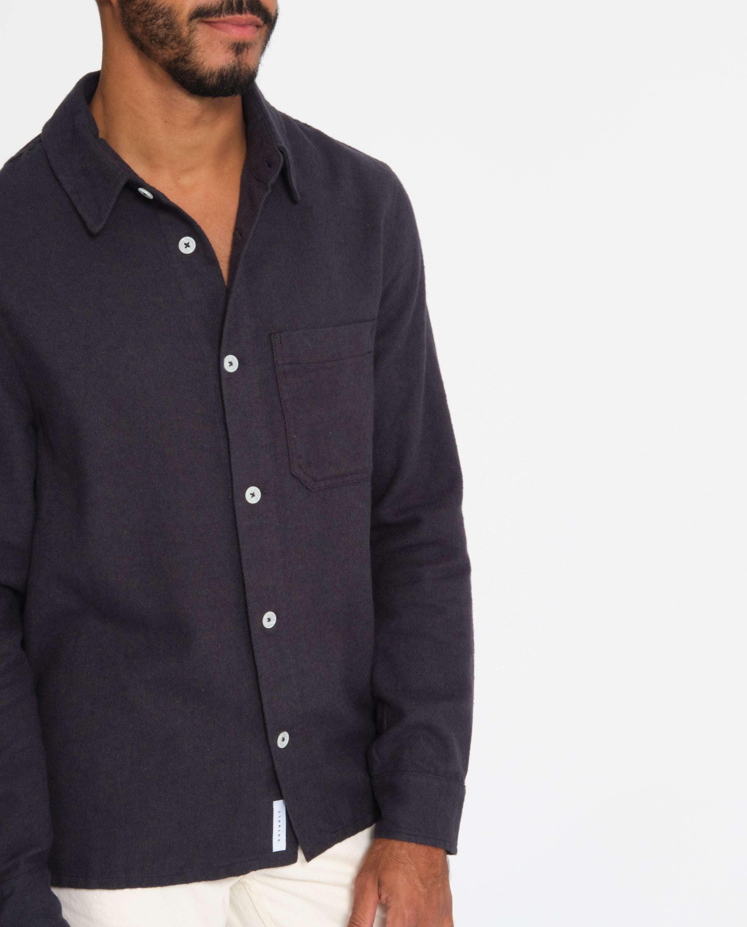 marché commun rotholz chemise flanelle homme coton biologique éco-responsable bleu marine