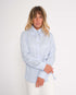 marché commun rotholz femme chemise col italien tencel rayures kaki sable