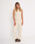 marché commun rotholz pantalon femme loungewear coton biologique côtelé crème