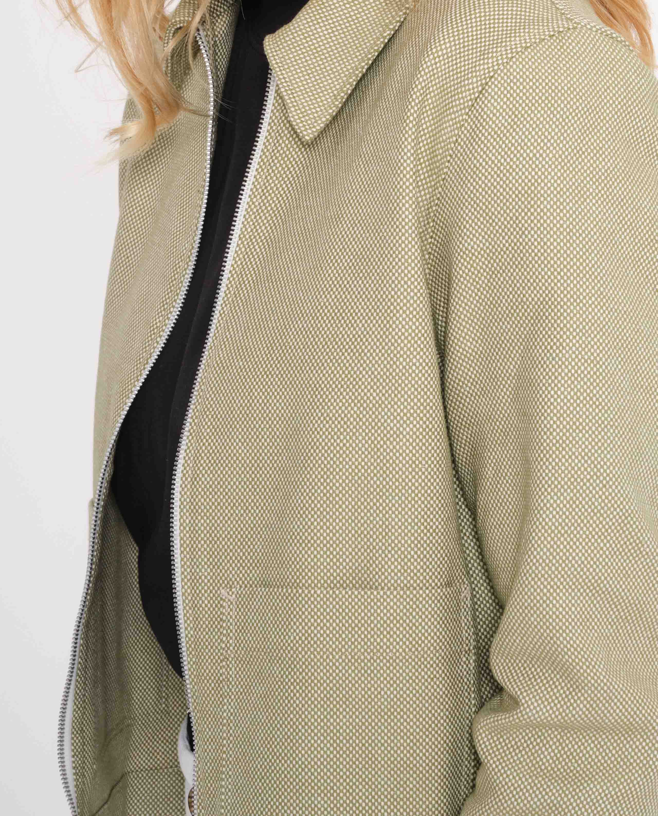 marché commun rotholz femme veste courte zippée coton biologique vert