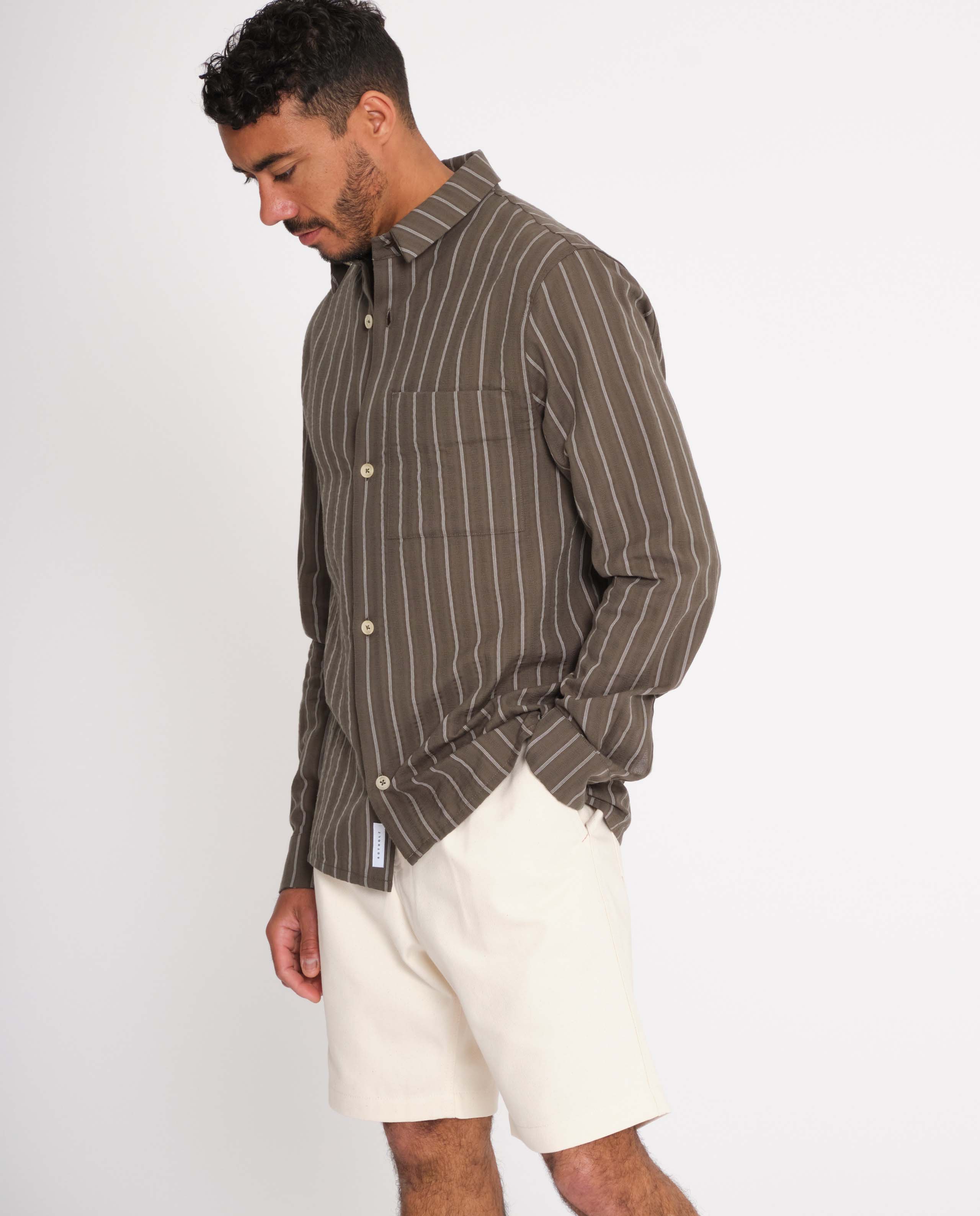 Chemise à rayures en coton bio