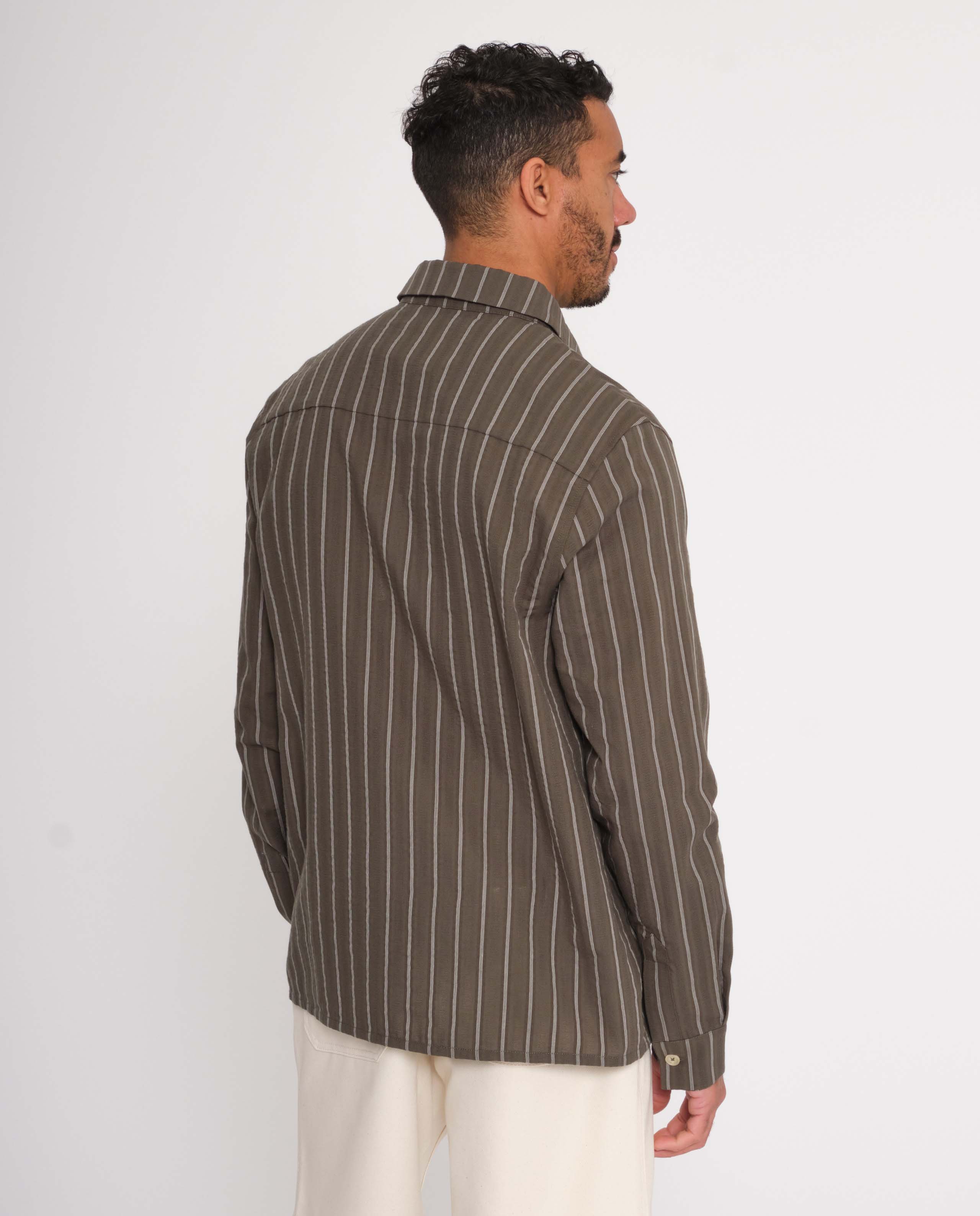 Chemise à rayures en coton bio