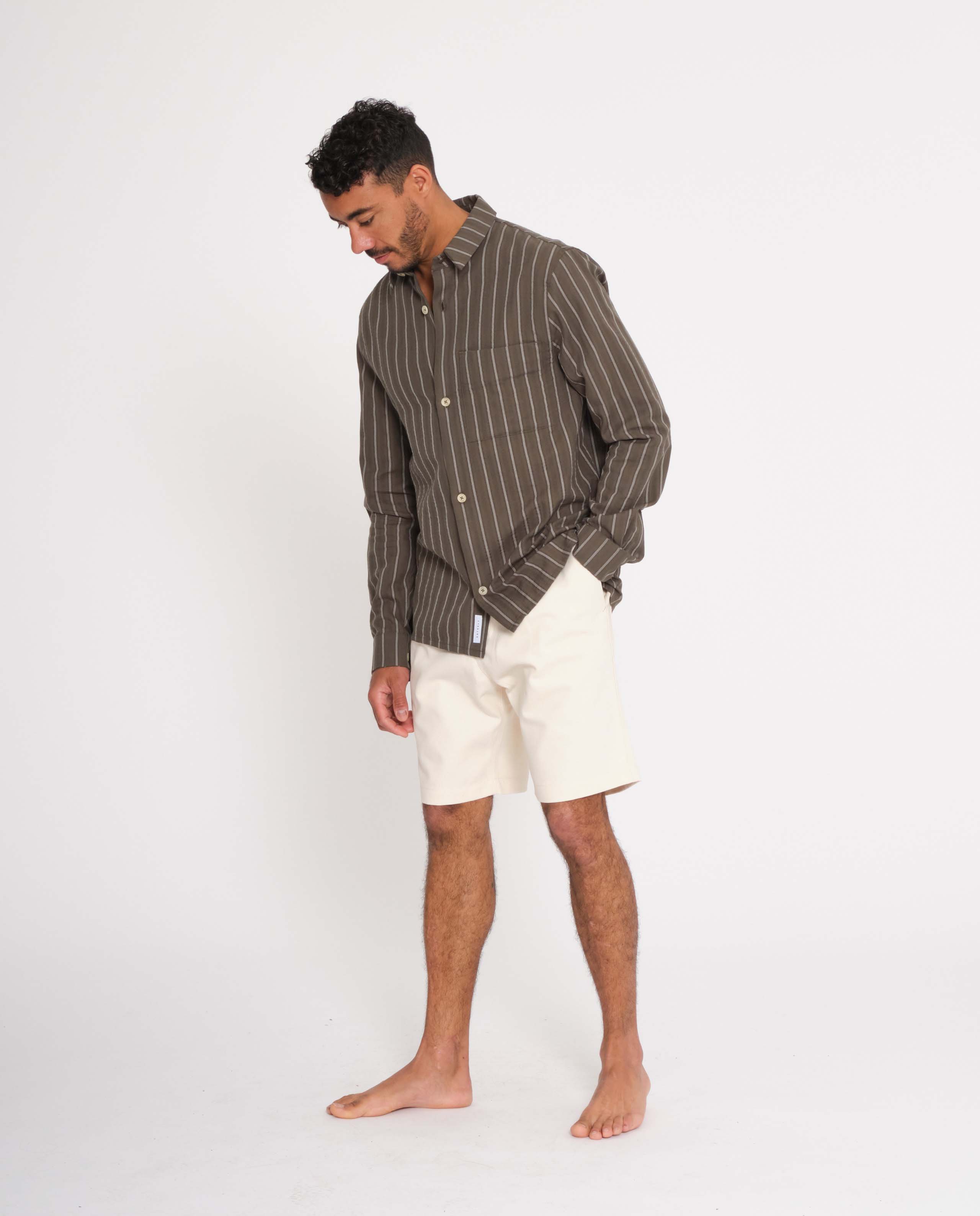 Chemise à rayures en coton bio