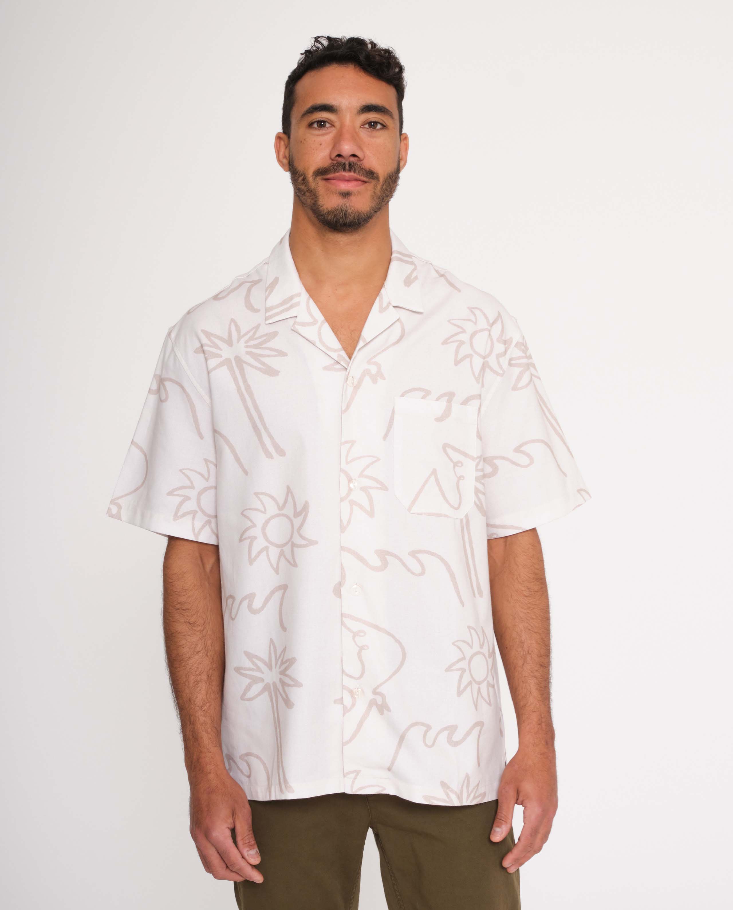 marché commun rotholz chemise manches courtes coton biologique imprimé artiste