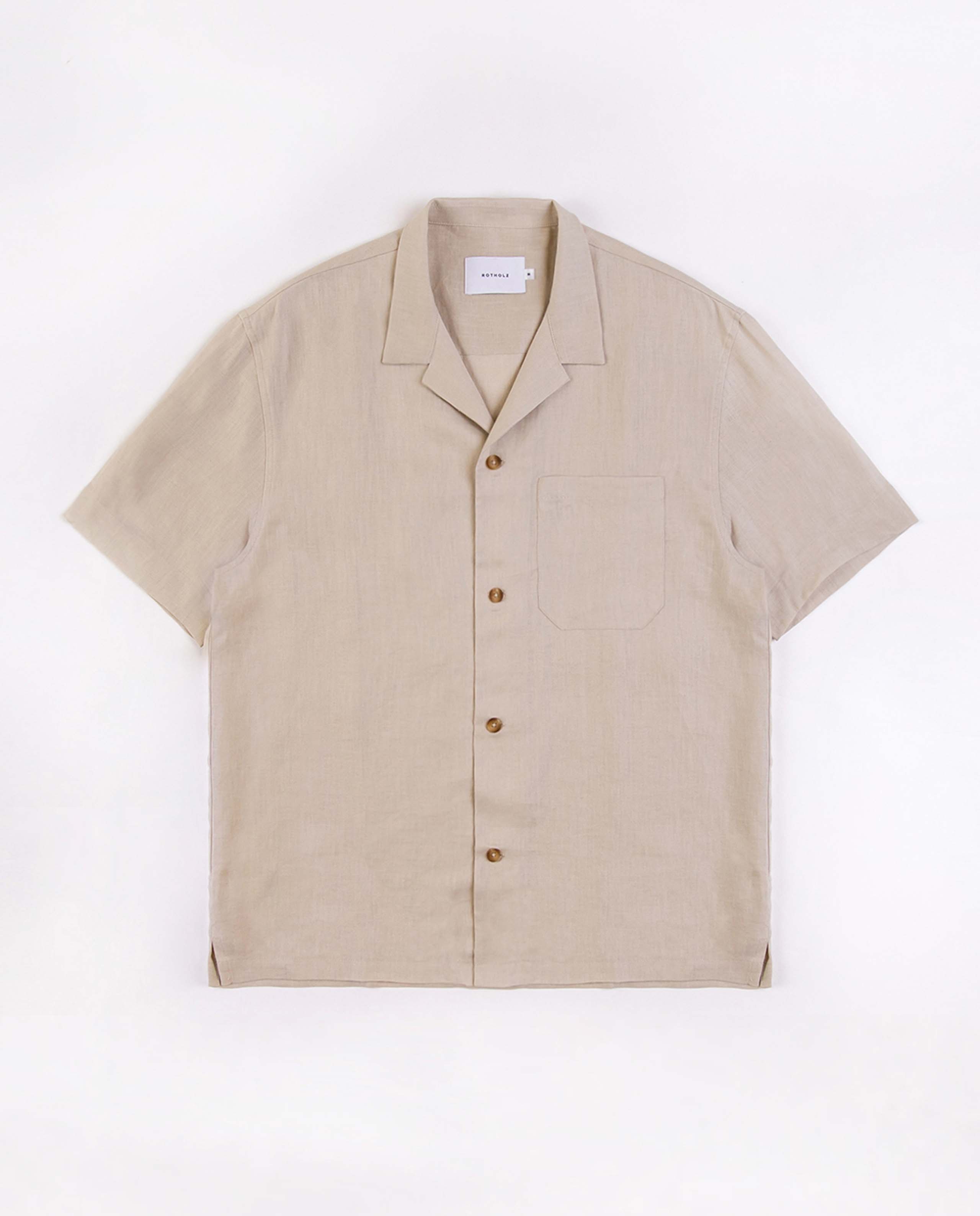 marché commun rotholz homme chemise manches courtes lin naturel