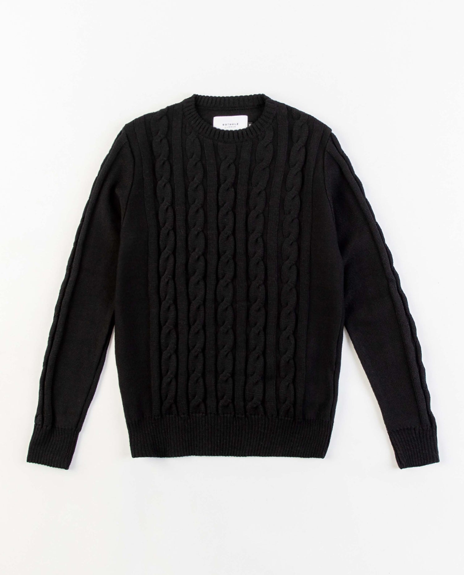 marché commun rotholz pull homme laine mérinos biologique torsadée noir