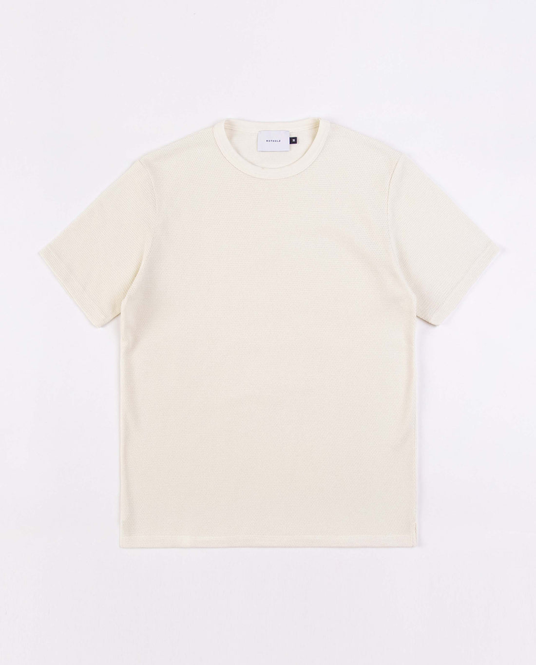 marché commun rotholz t-shirt homme manches courtes coton biologique gaufré écru