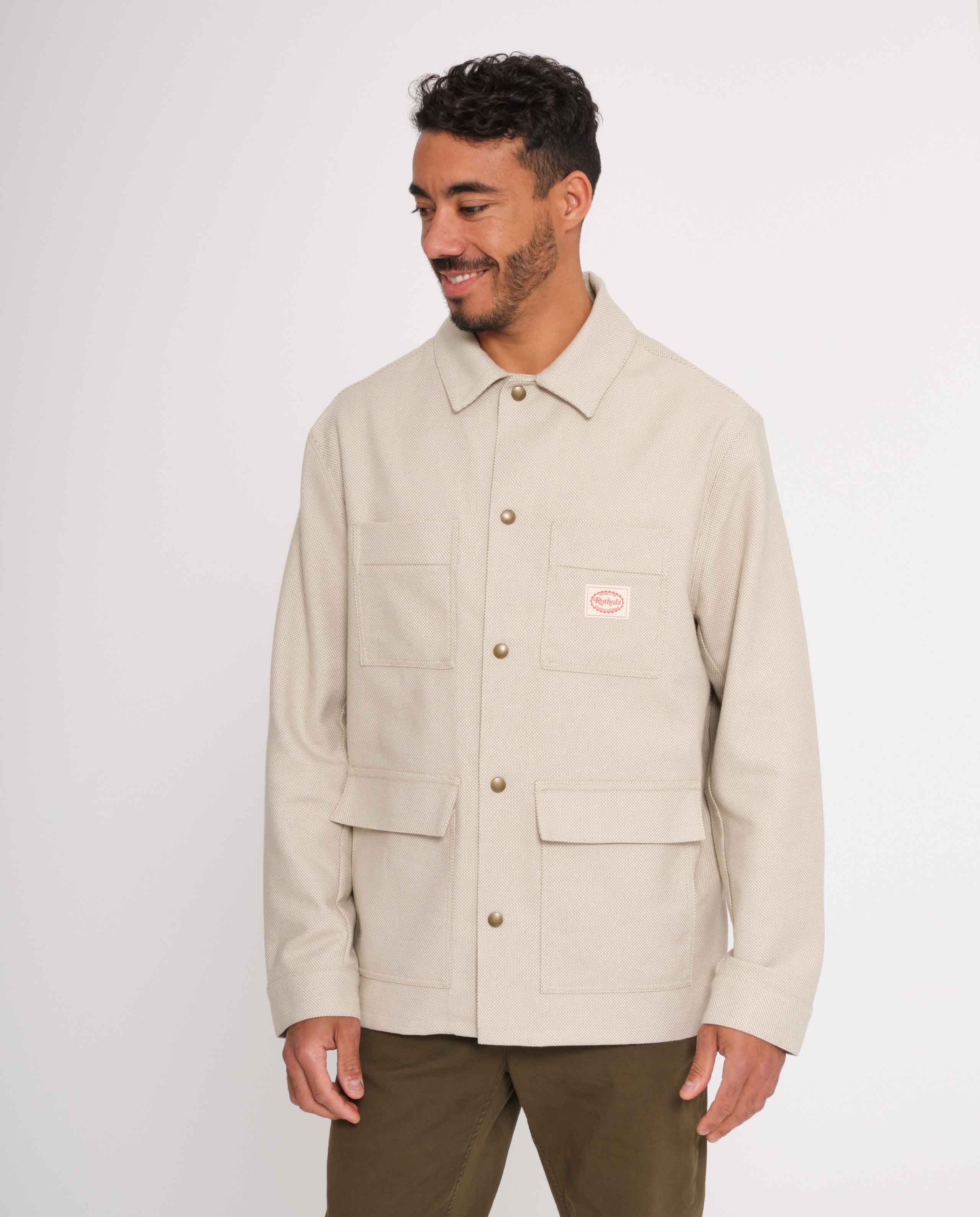 marché commun rotholz homme veste workwear coton biologique écru