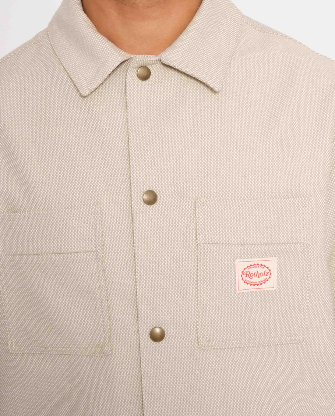 marché commun rotholz homme veste workwear coton biologique écru