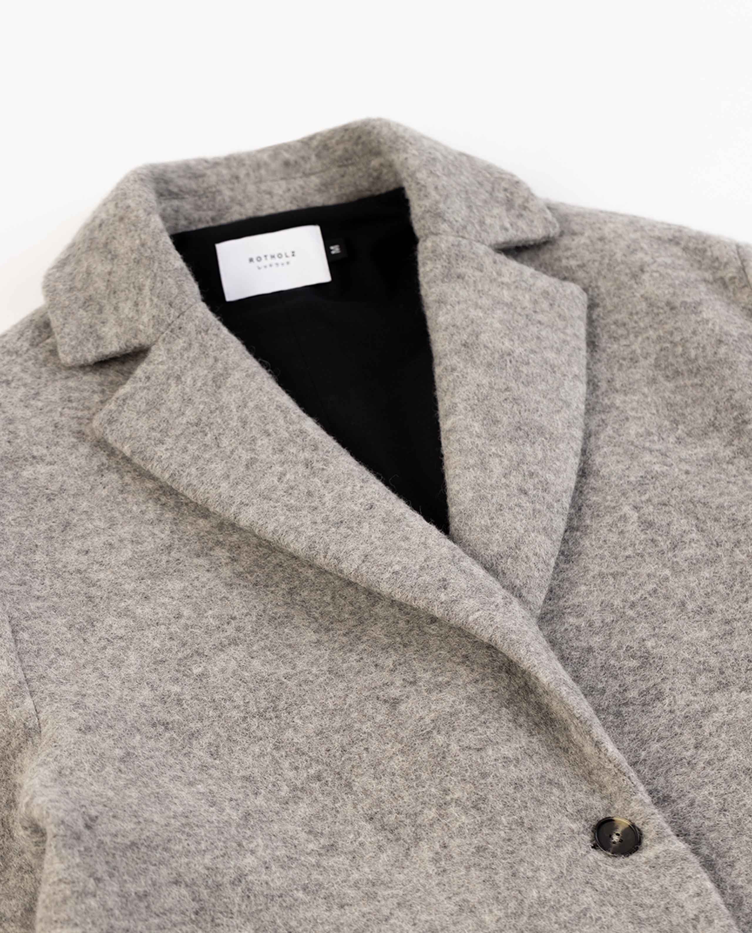 marché commun rotholz manteau homme laine et coton biologique gris chiné