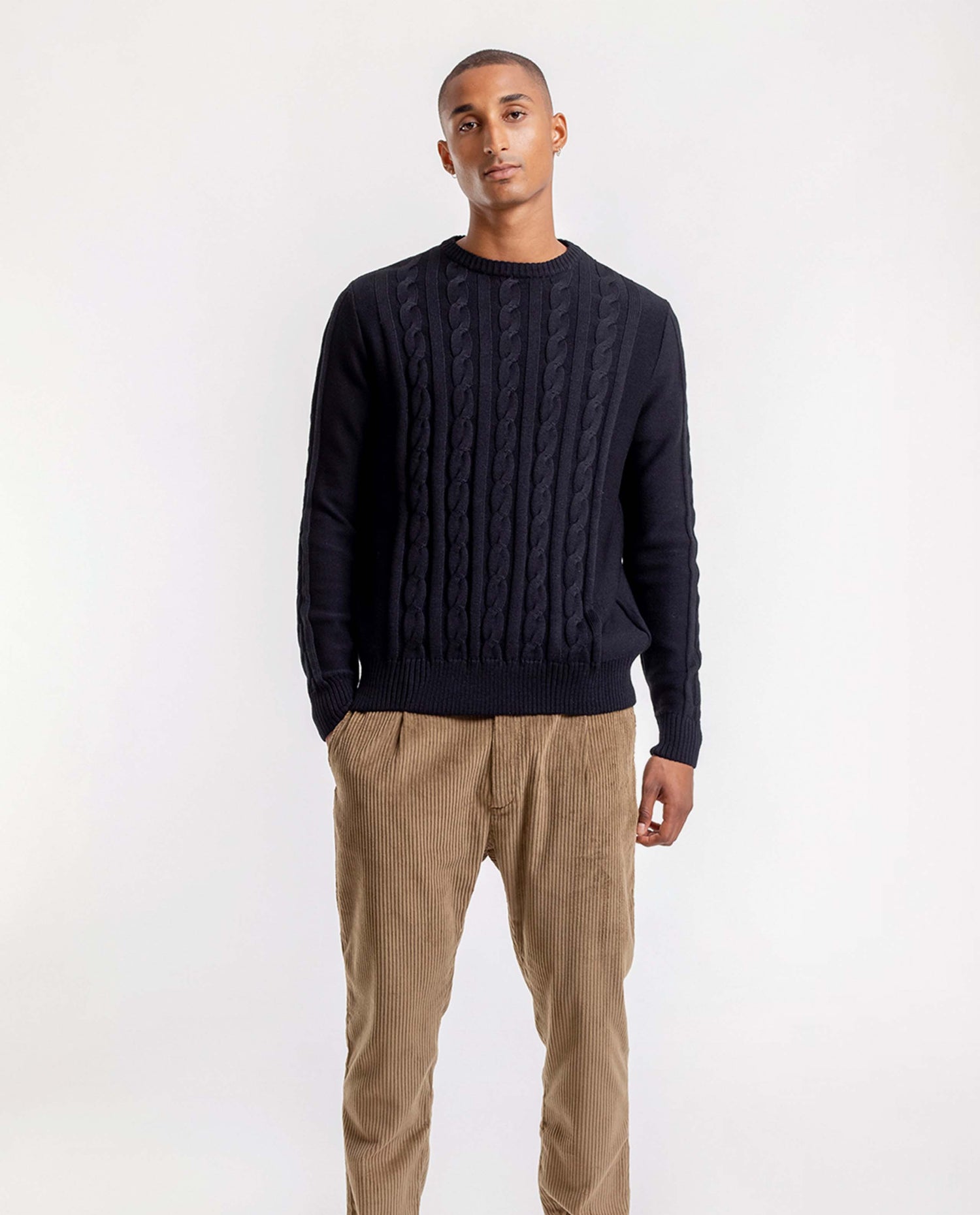 marché commun rotholz pull homme laine mérinos biologique torsadée noir