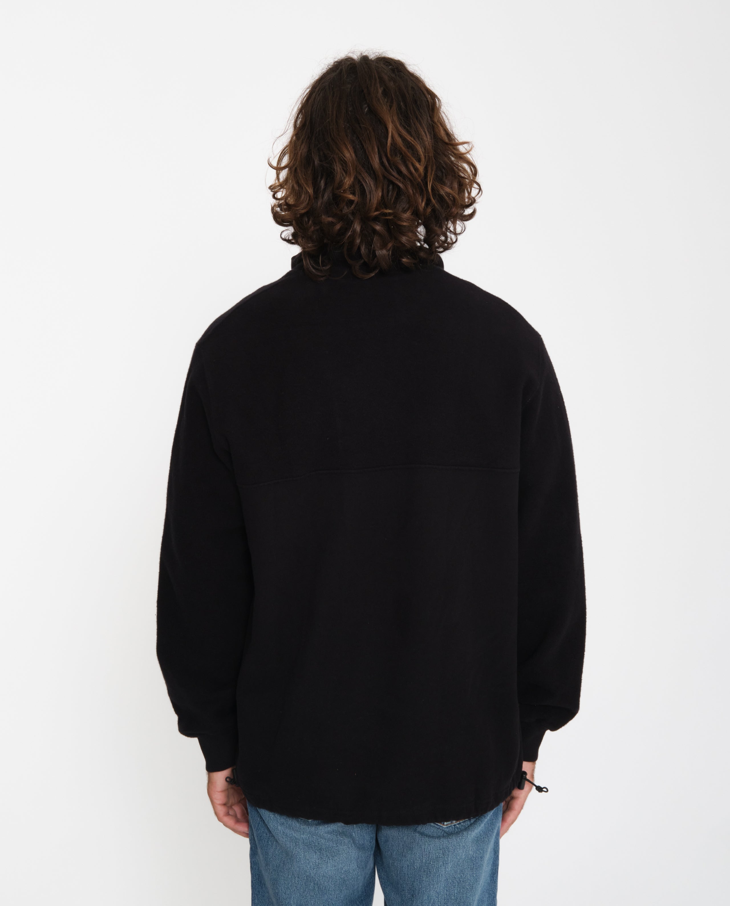 marché commun rotholz sweatshirt col zippé polaire coton biologique homme noir éco-responsable éthique