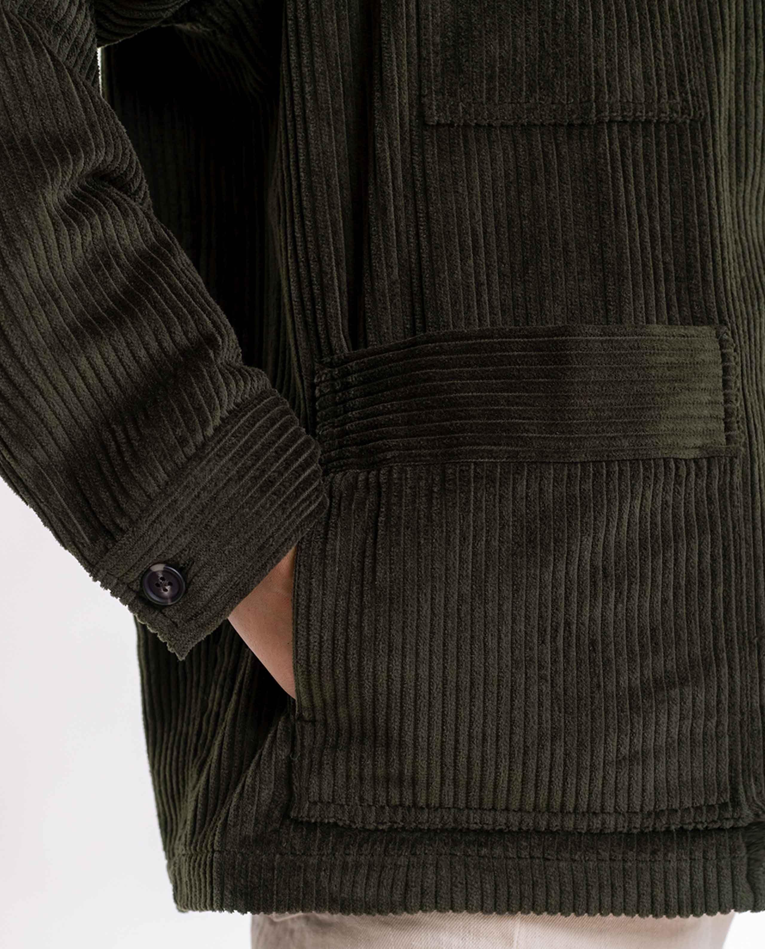 marché commun rotholz veste de travail velours côtelé biologique vert fôret