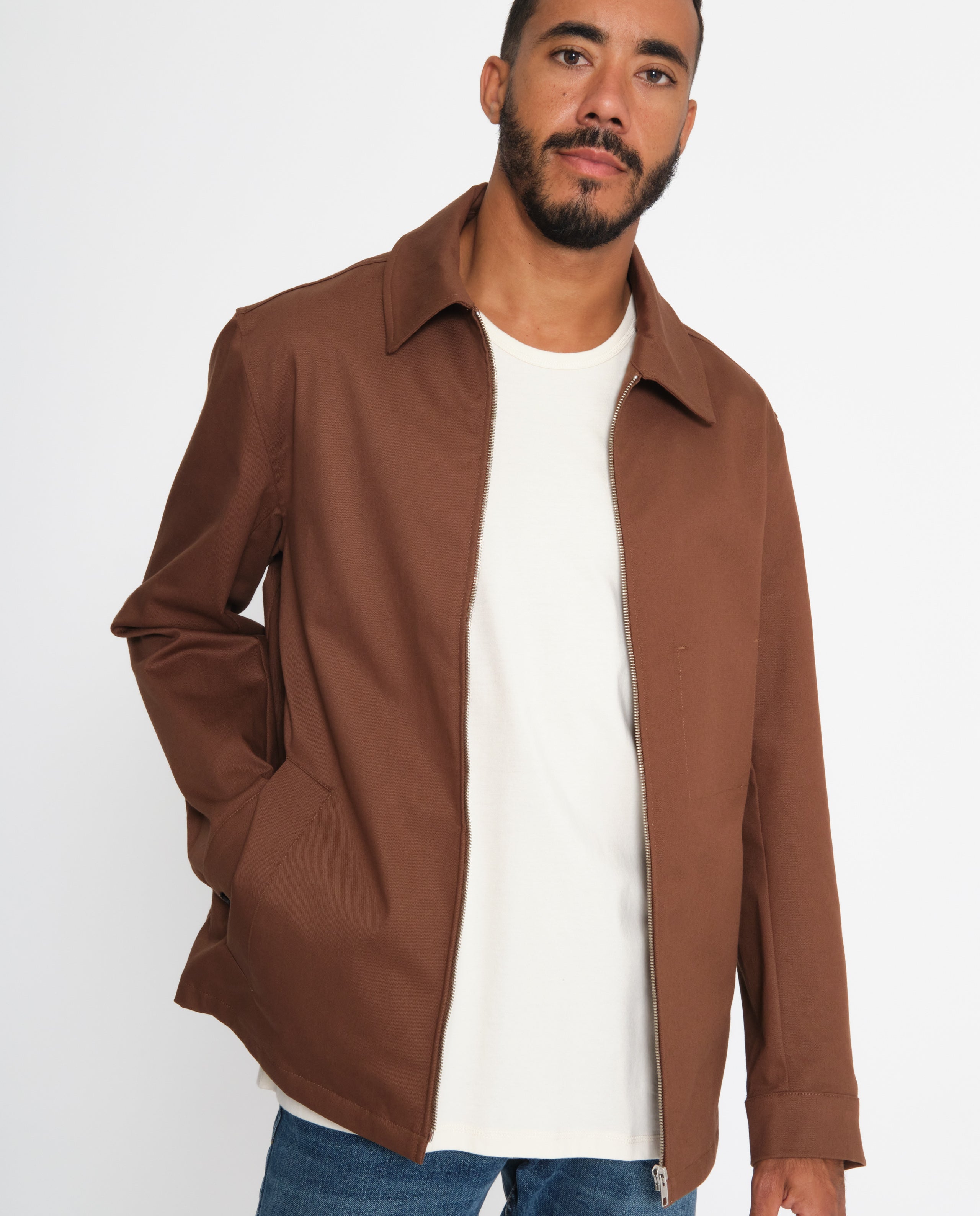 marché commun rotholz veste homme zippée coton biologique camel éthique