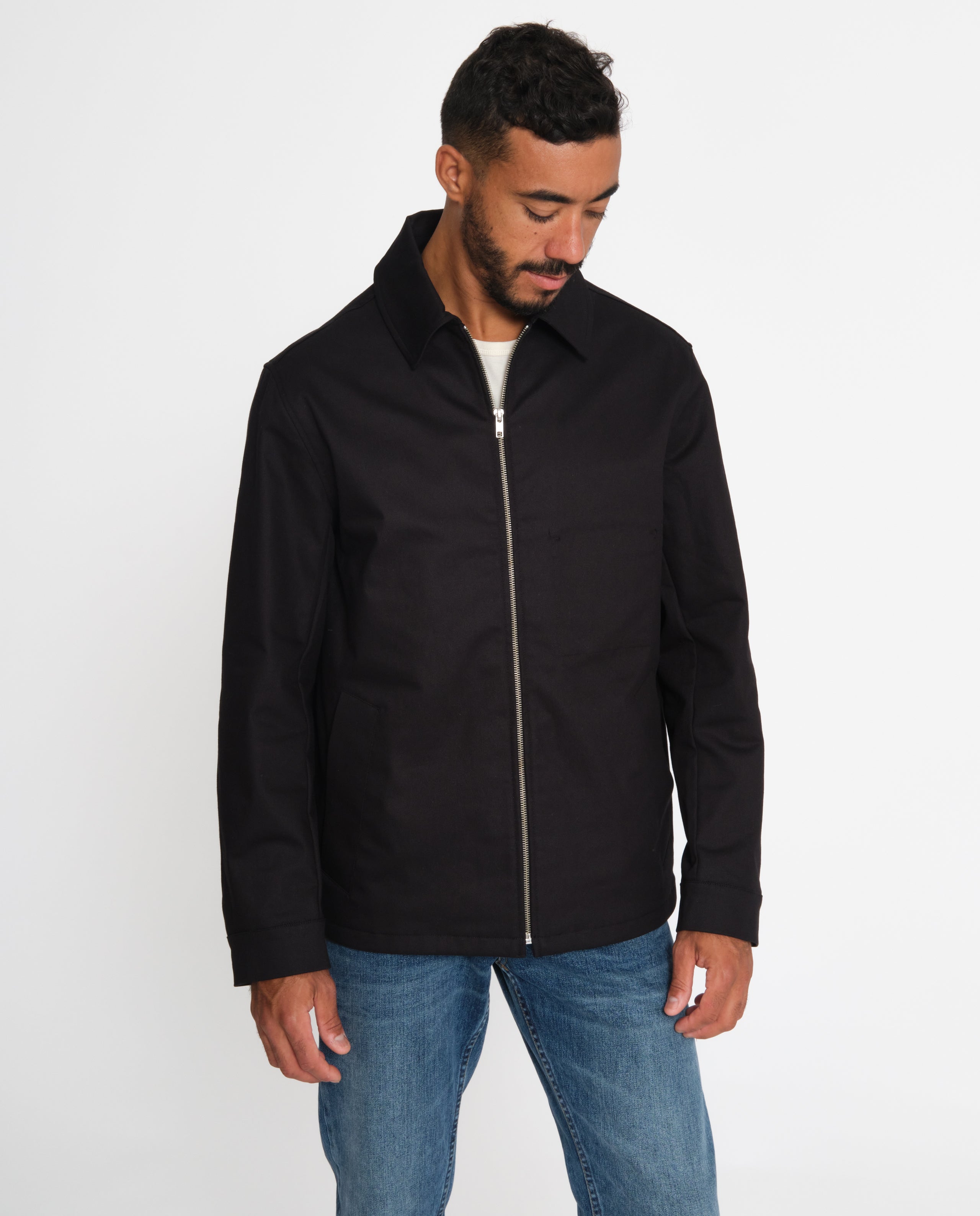 marché commun rotholz veste homme coton biologique noire éthique zippée