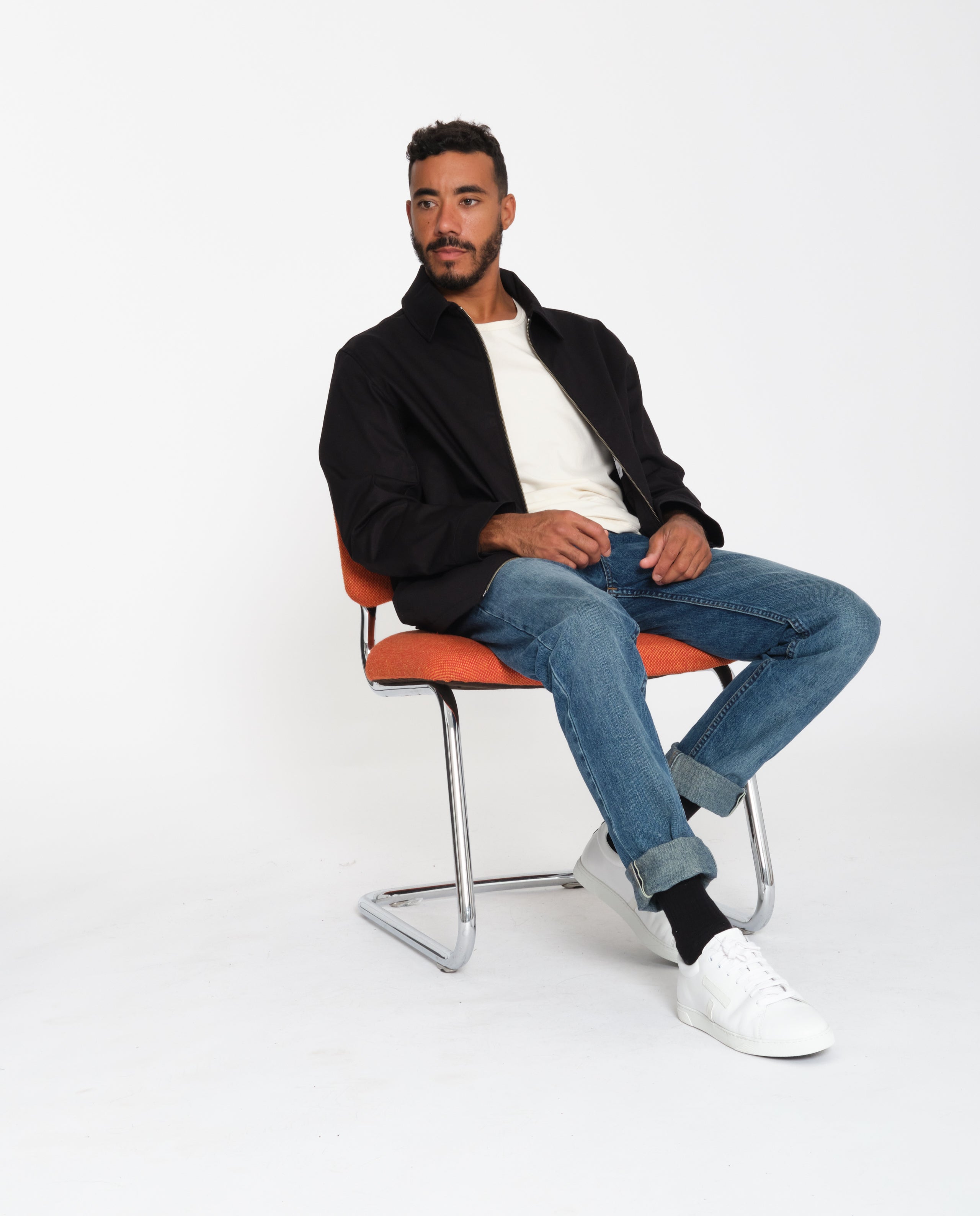 marché commun rotholz veste homme coton biologique noire éthique zippée