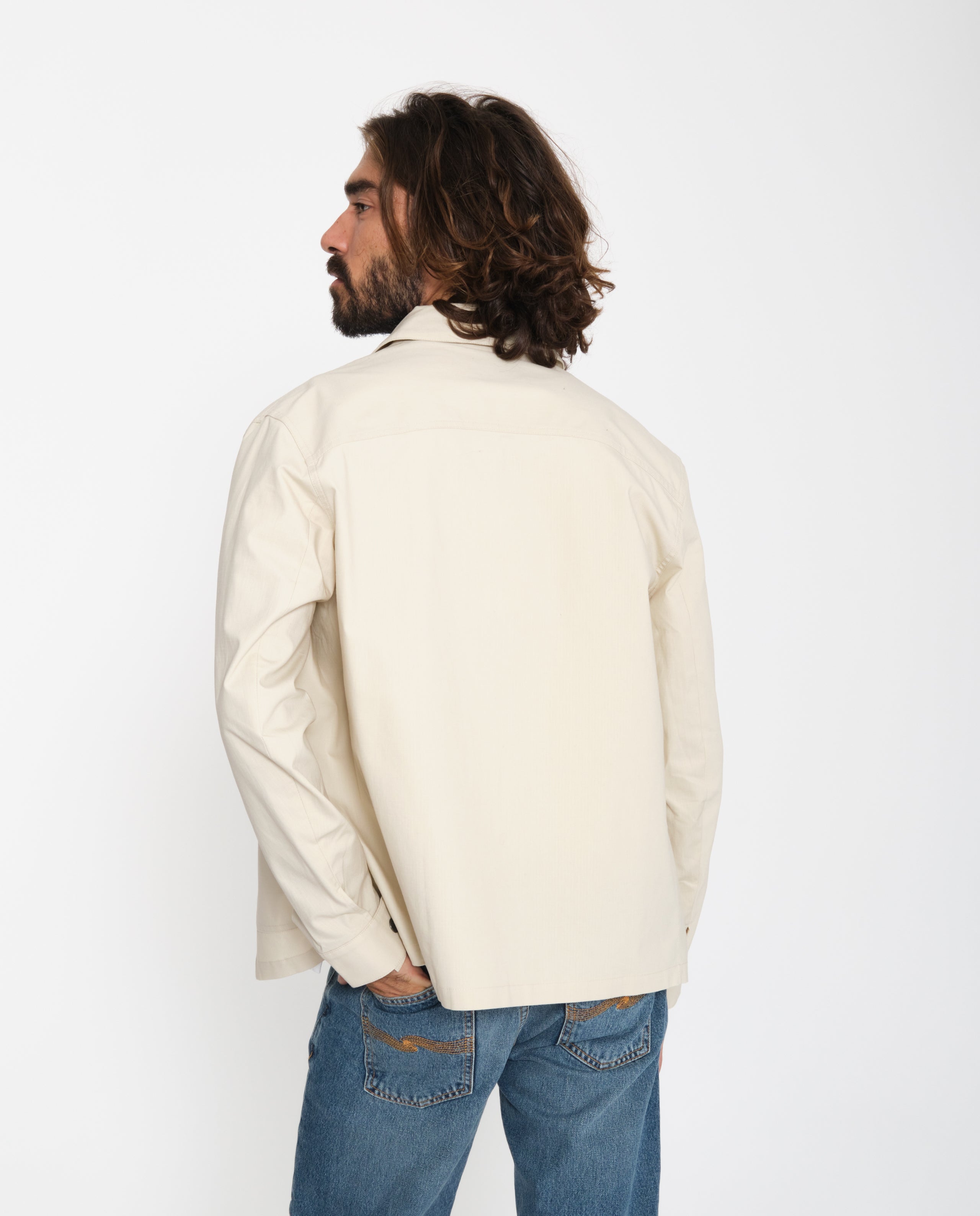 marché commun rotholz veste homme courte coton biologique éco-responsable éthique fabriquée en Europe beige