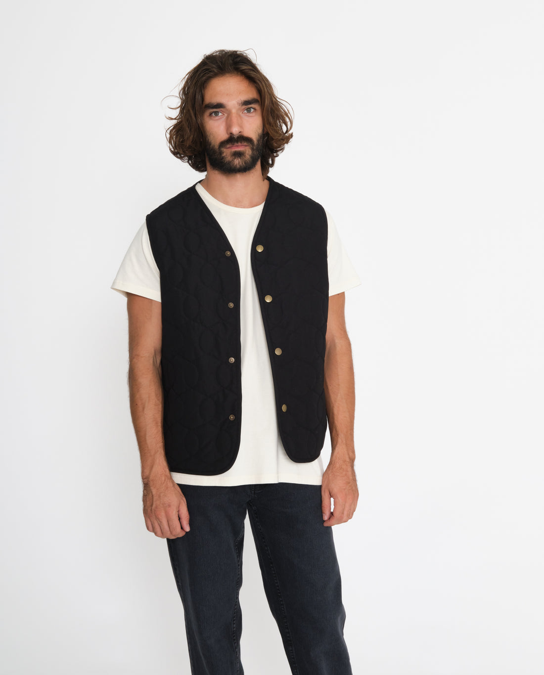 marché commun rotholz veste liner sans manches homme noire recyclée éco-responsable éthique