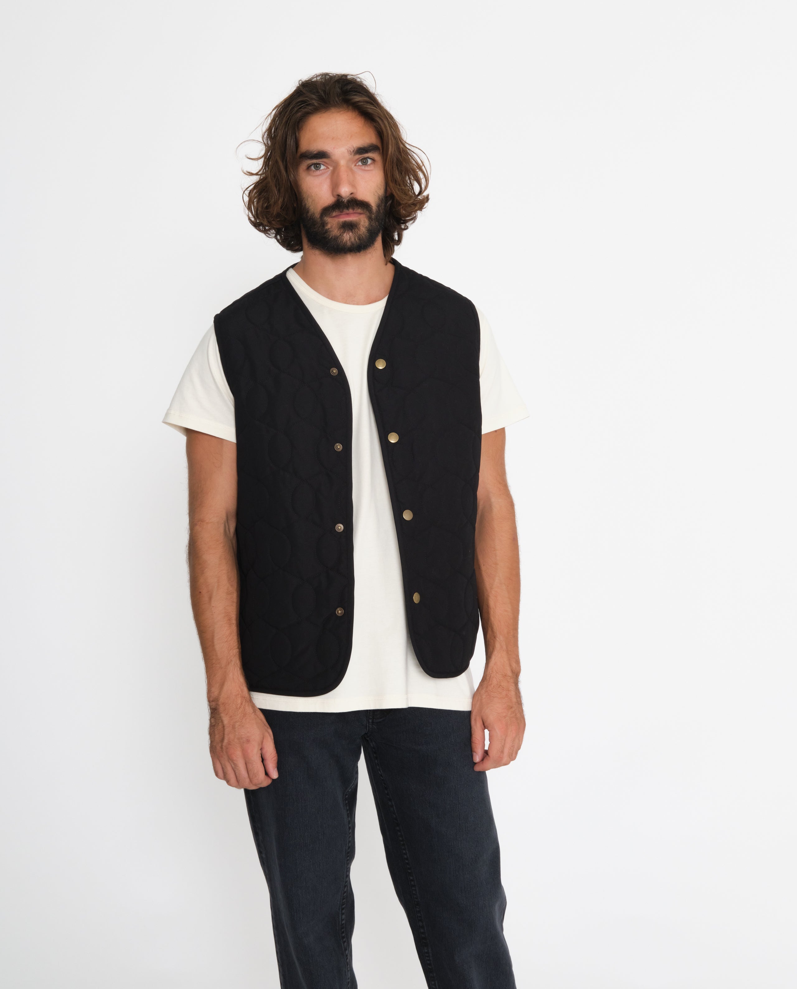 marché commun rotholz veste liner sans manches homme noire recyclée éco-responsable éthique