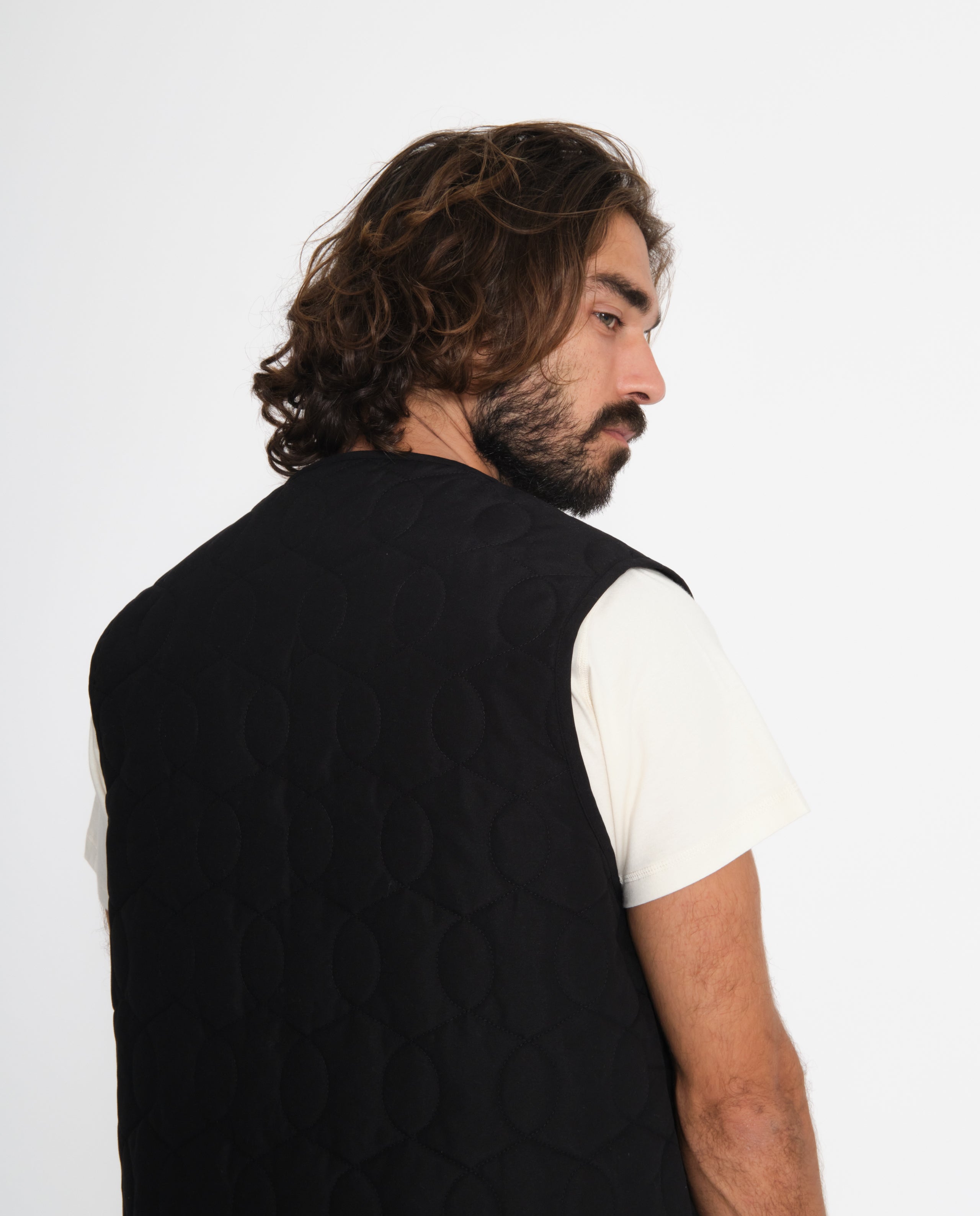 marché commun rotholz veste liner sans manches homme noire recyclée éco-responsable éthique