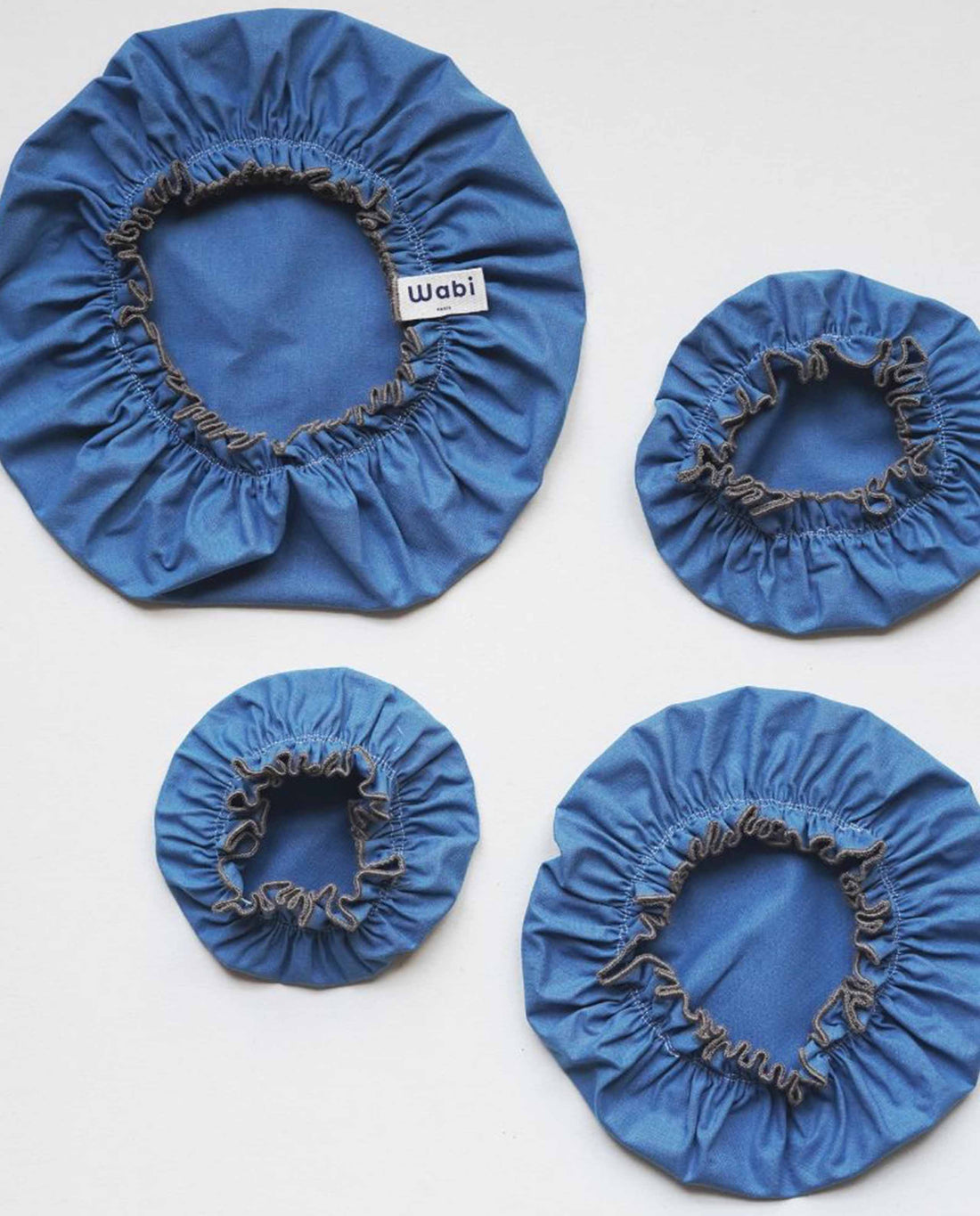marché commun wabi paris lot de 4 charlottes alimentaires zéro-déchet coton enduit bleuet
