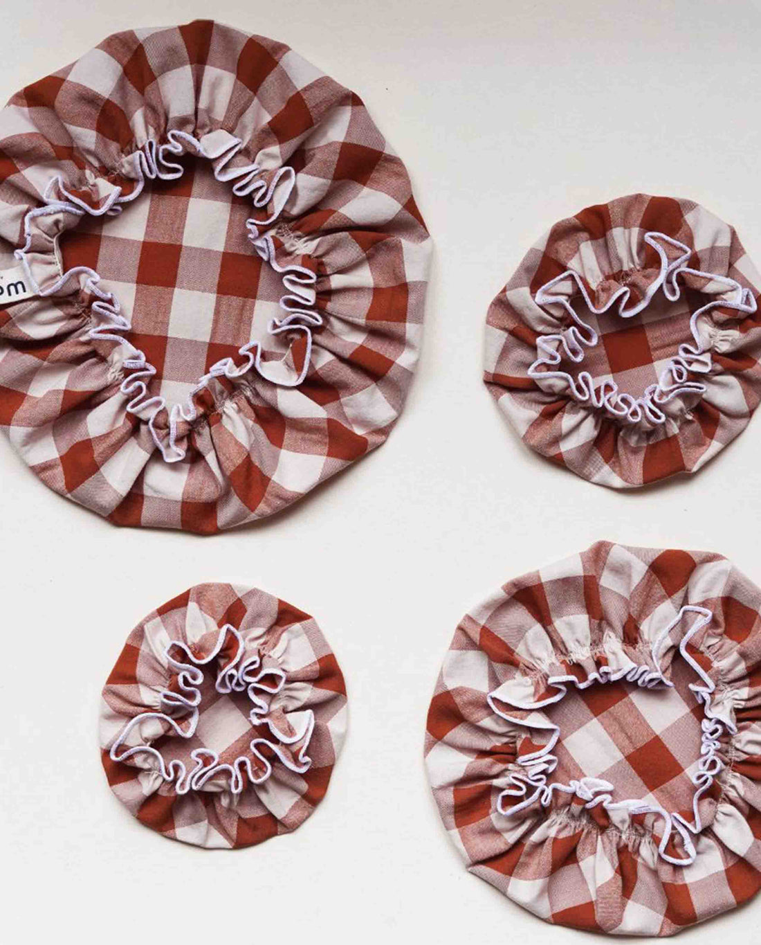 marché commun wabi paris lot de 4 charlottes alimentaires zéro-déchet carreaux vichy argile