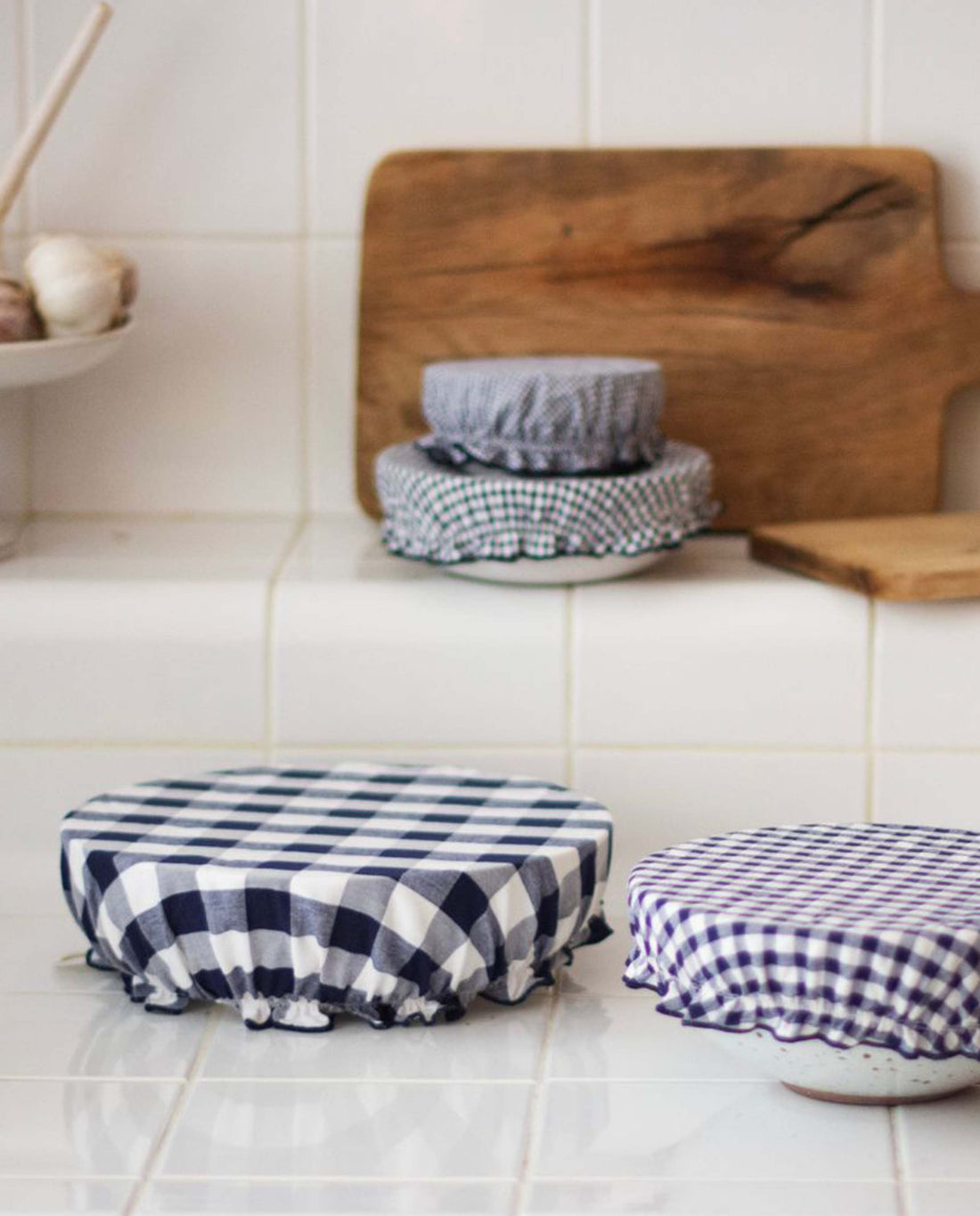 marché commun wabi paris lot de 4 charlottes alimentaires zéro-déchet carreaux vichy bleu marine